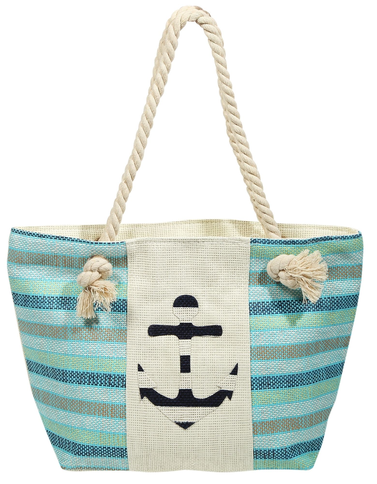 Strandtasche aus Bastfaser, maritim