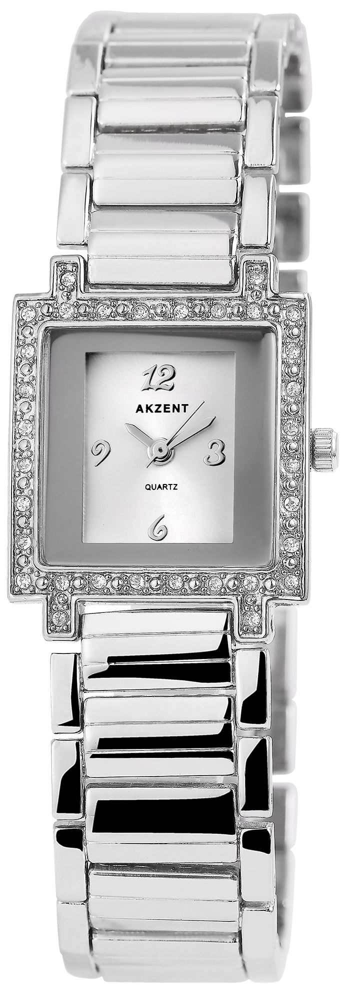 Akzent Damenuhr mit Metallarmband