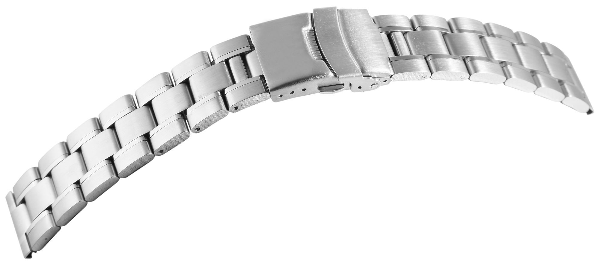 Edelstahl-Uhrenarmband, silberfarben, 18 mm