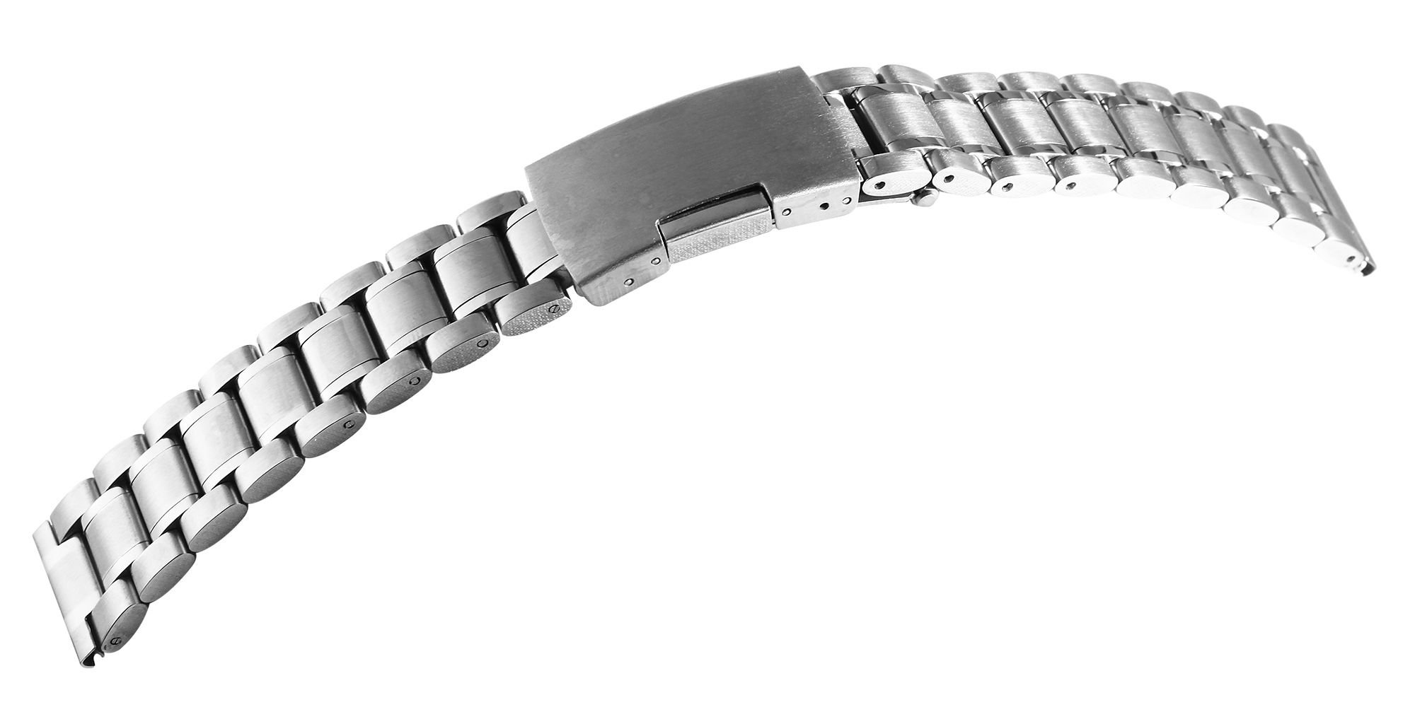 Edelstahl-Uhrenarmband, silberfarben, 20 mm