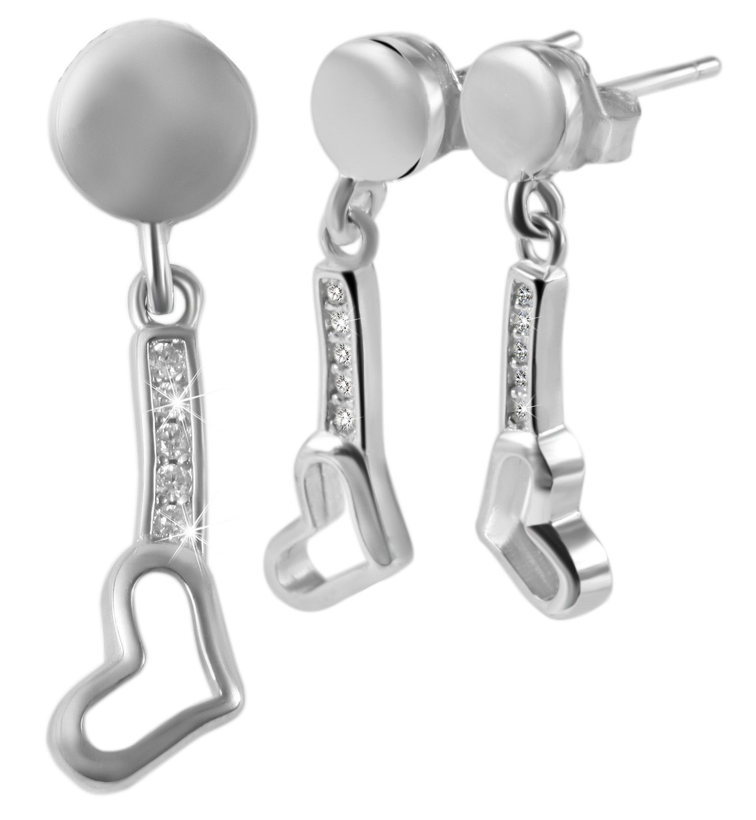 925/- Echt Silber Schmuckset "Brenika"mit Ohrringen und Anhänger, 925/rhodiniert