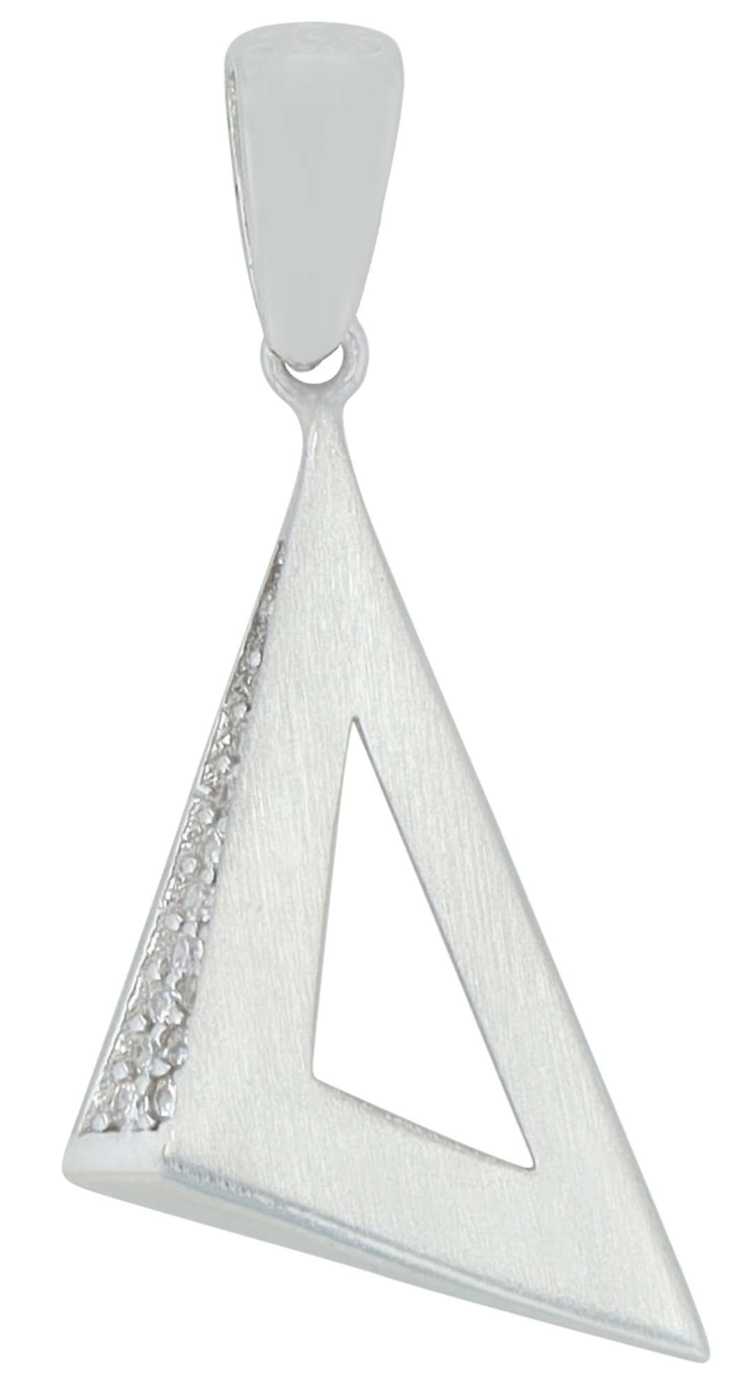 "Elise" 925/- Echt Silber Anhänger - Dreieck, Zirkon, silberfarben rhodiniert
