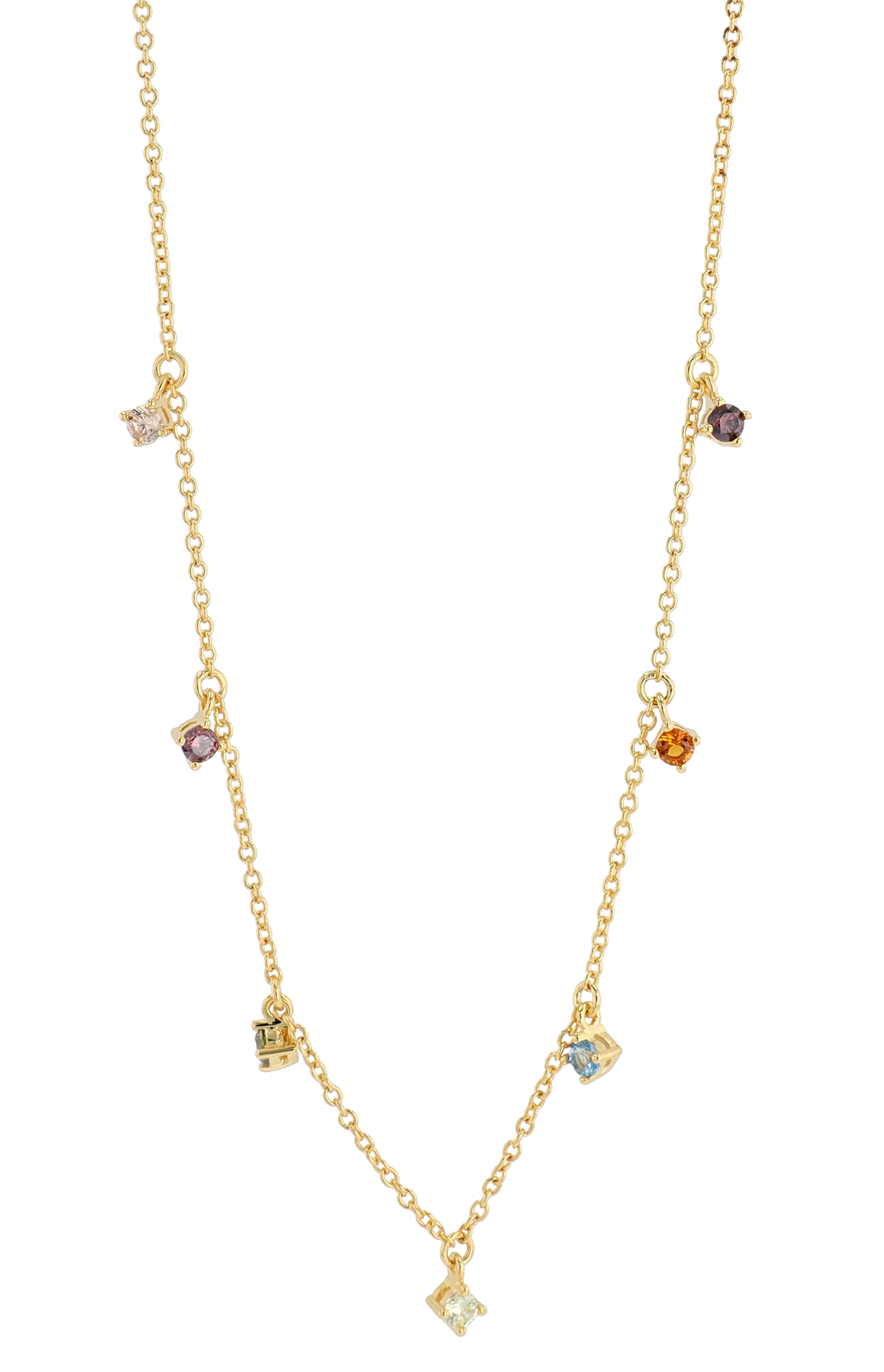 Sif Jakobs Jewellery 925/- Echt Silber Kette "Ellera Piccolo", Zirkonia (bunt), vergoldet, 45 cm (kürzbar)