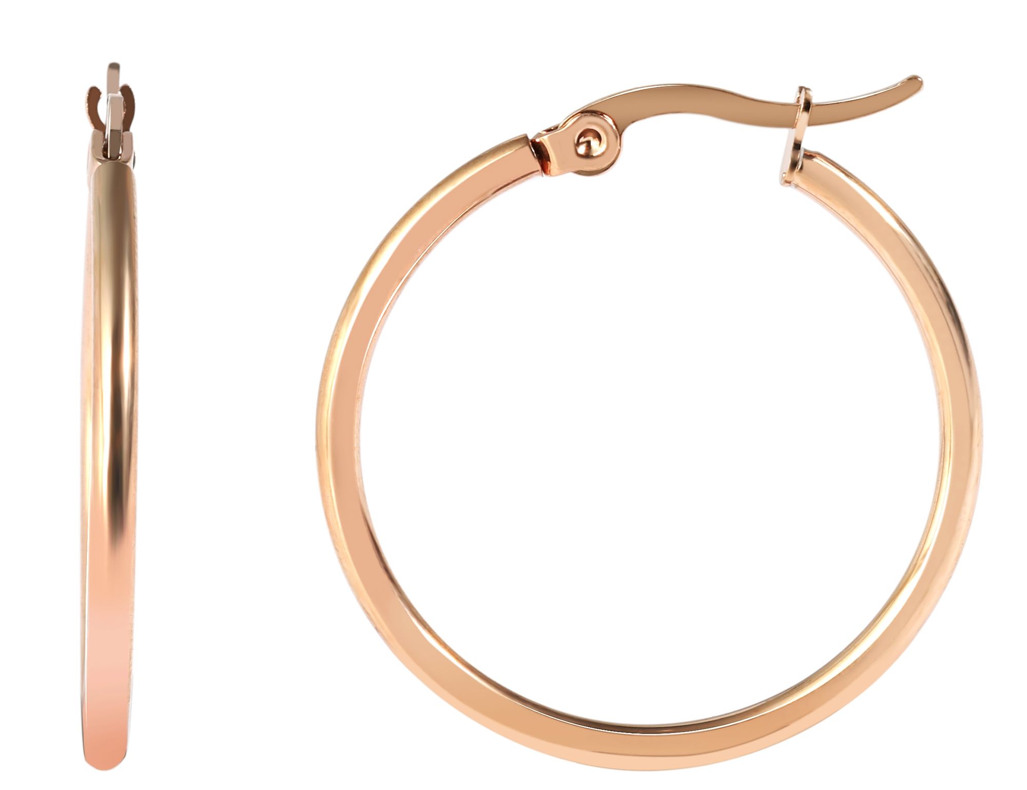 Akzent Edelstahl Creolen in roségoldfarbig