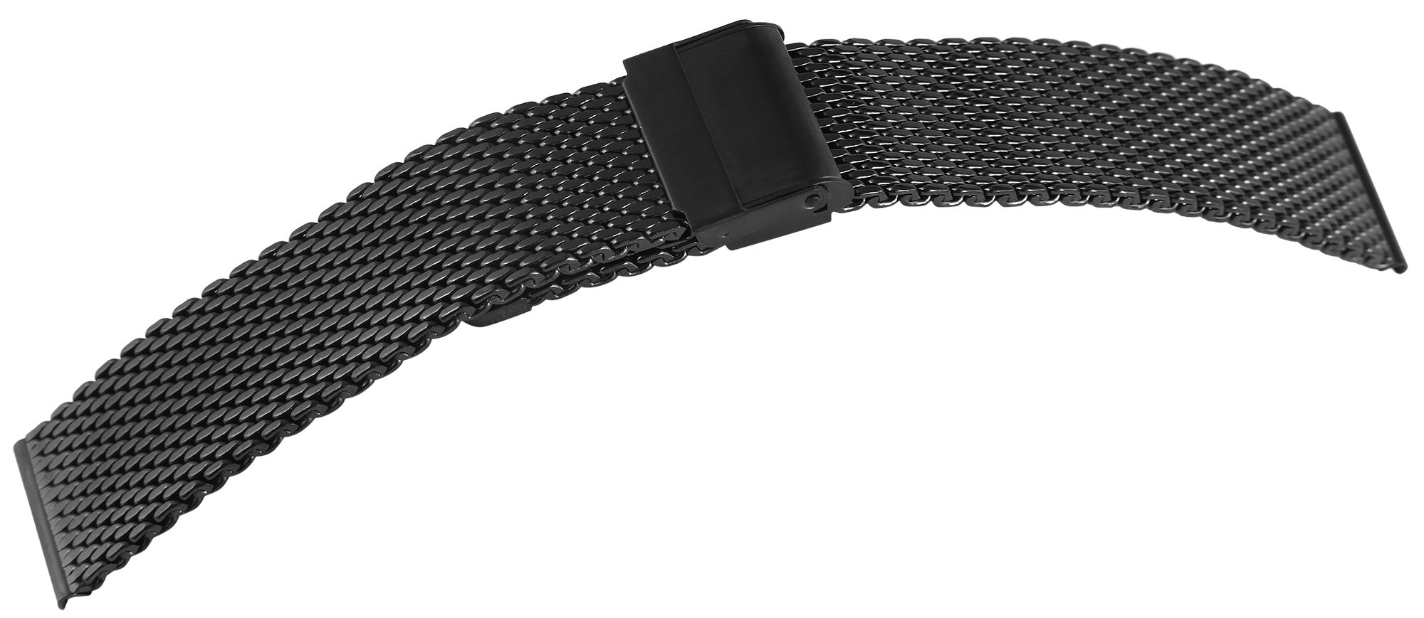 Edelstahl Milanese-Uhrenarmband, schwarz, 20 mm