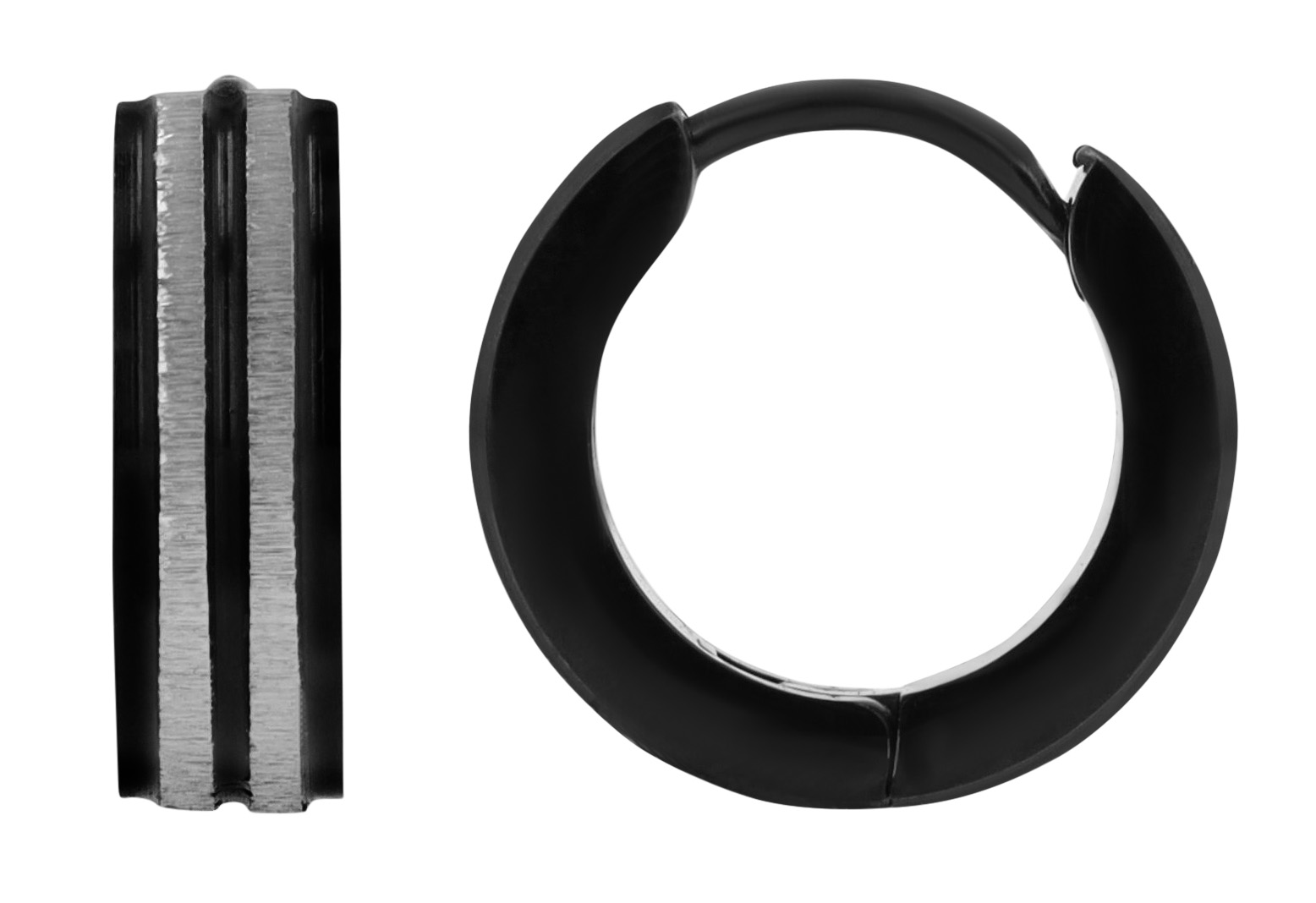 "Keane" Unisex-Creolen aus Edelstahl, bicolor, Ø 9 mm