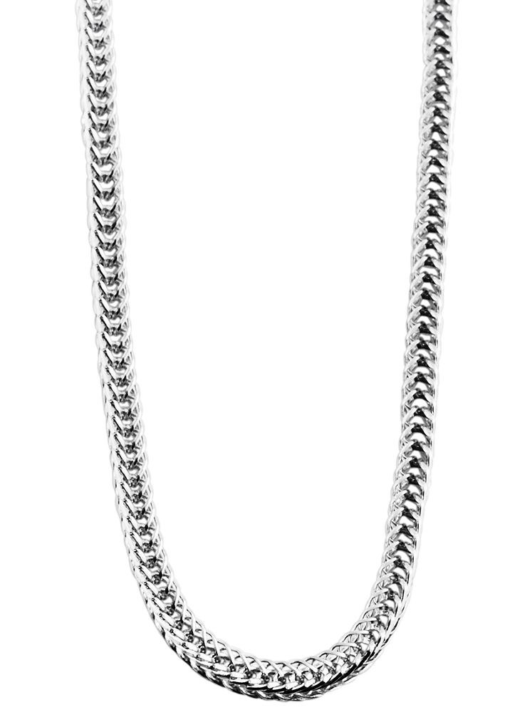 "Antje", Fuchsschwanzkette, Edelstahl, silberfarben, 50 cm + 5 cm