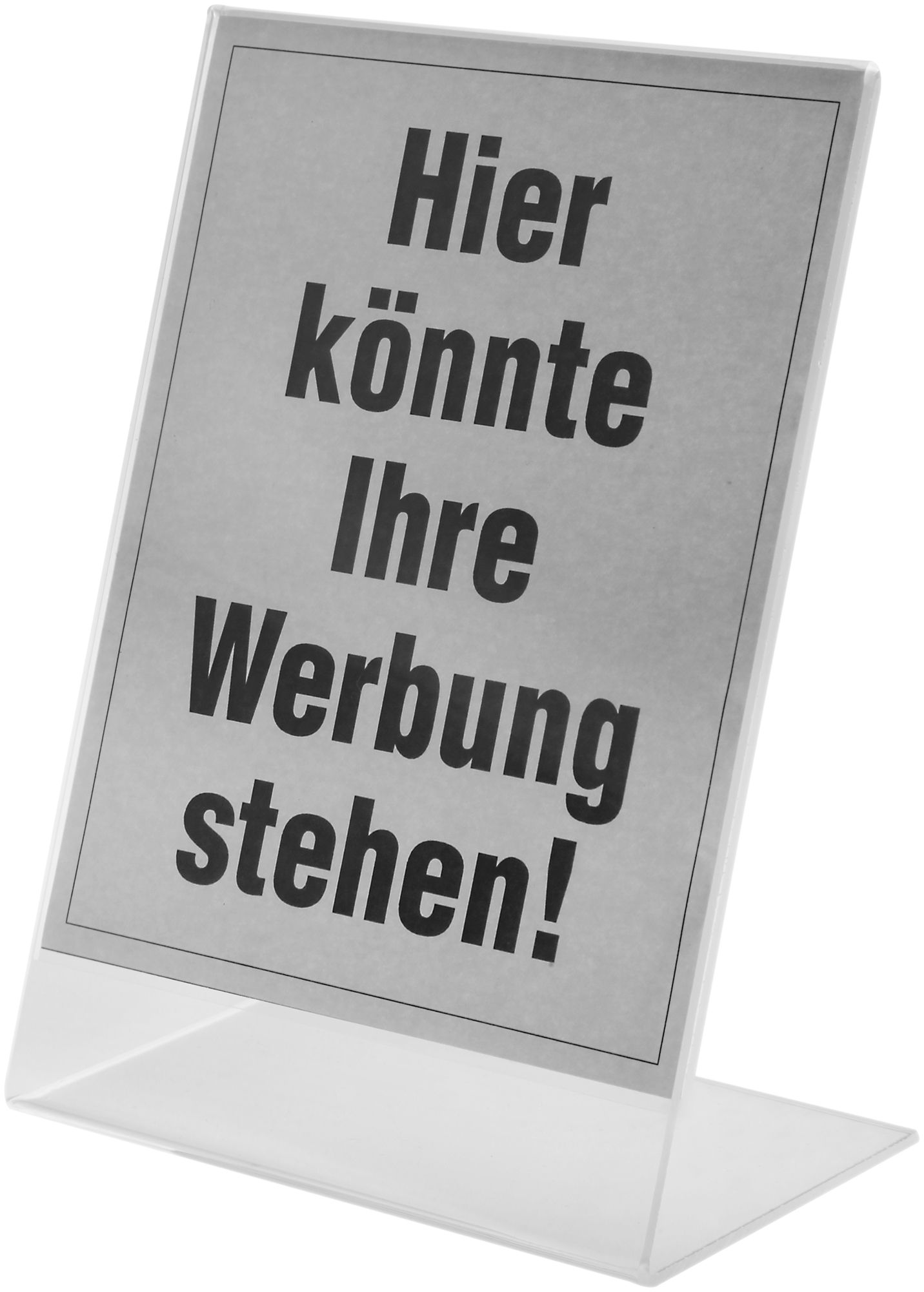 Werbeaufsteller, transparent, Hochformat, DIN A6, 15 cm x 10,5 cm x 7 cm