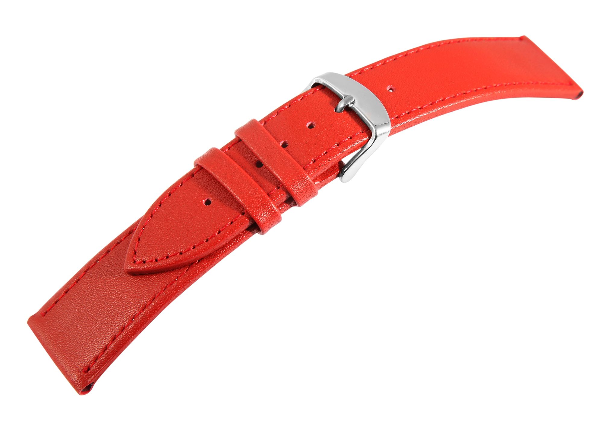 Echtleder-Uhrenarmband, rot, 20 mm