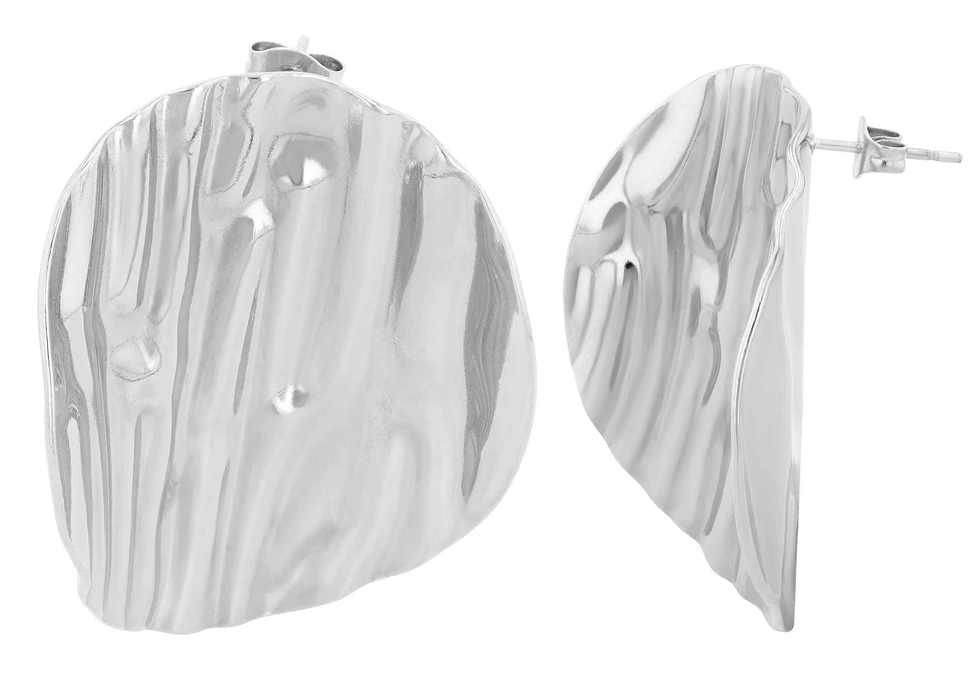 "Venya" Statement Ohrstecker, Edelstahl, silberfarben