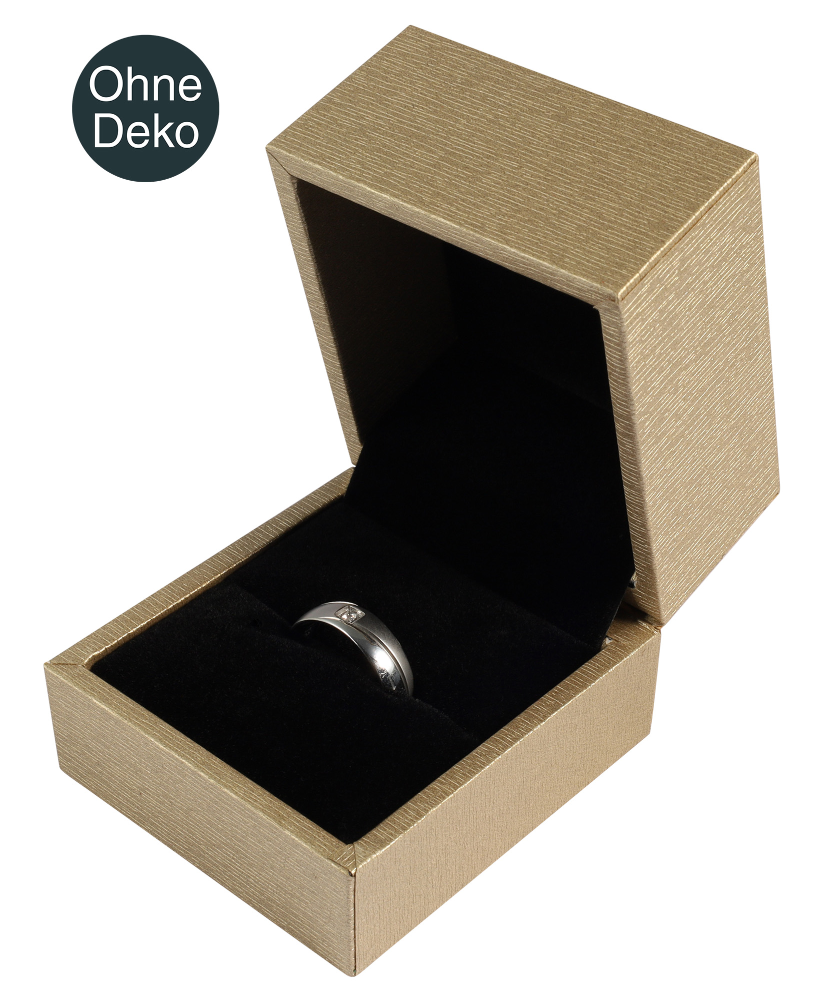 Holz Schmuckboxen, goldfarben, VE12, 5,8 x 6,2 cm