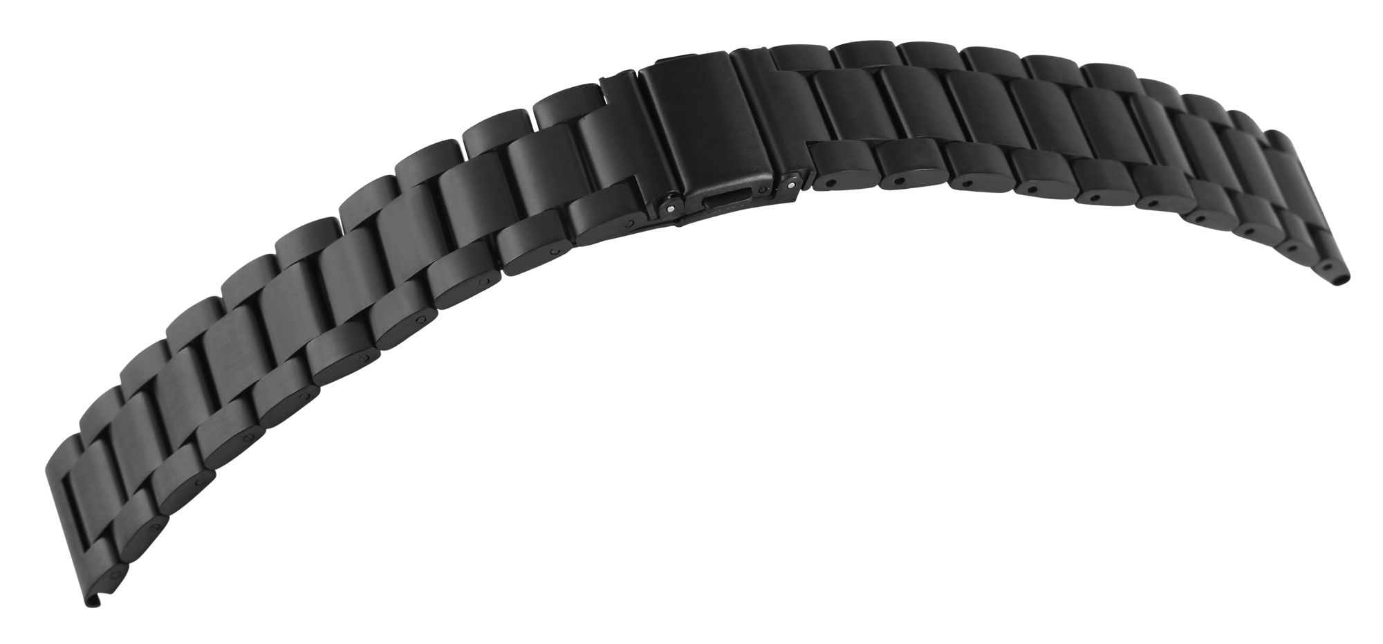 Edelstahl-Uhrenarmband, schwarz, 18 mm