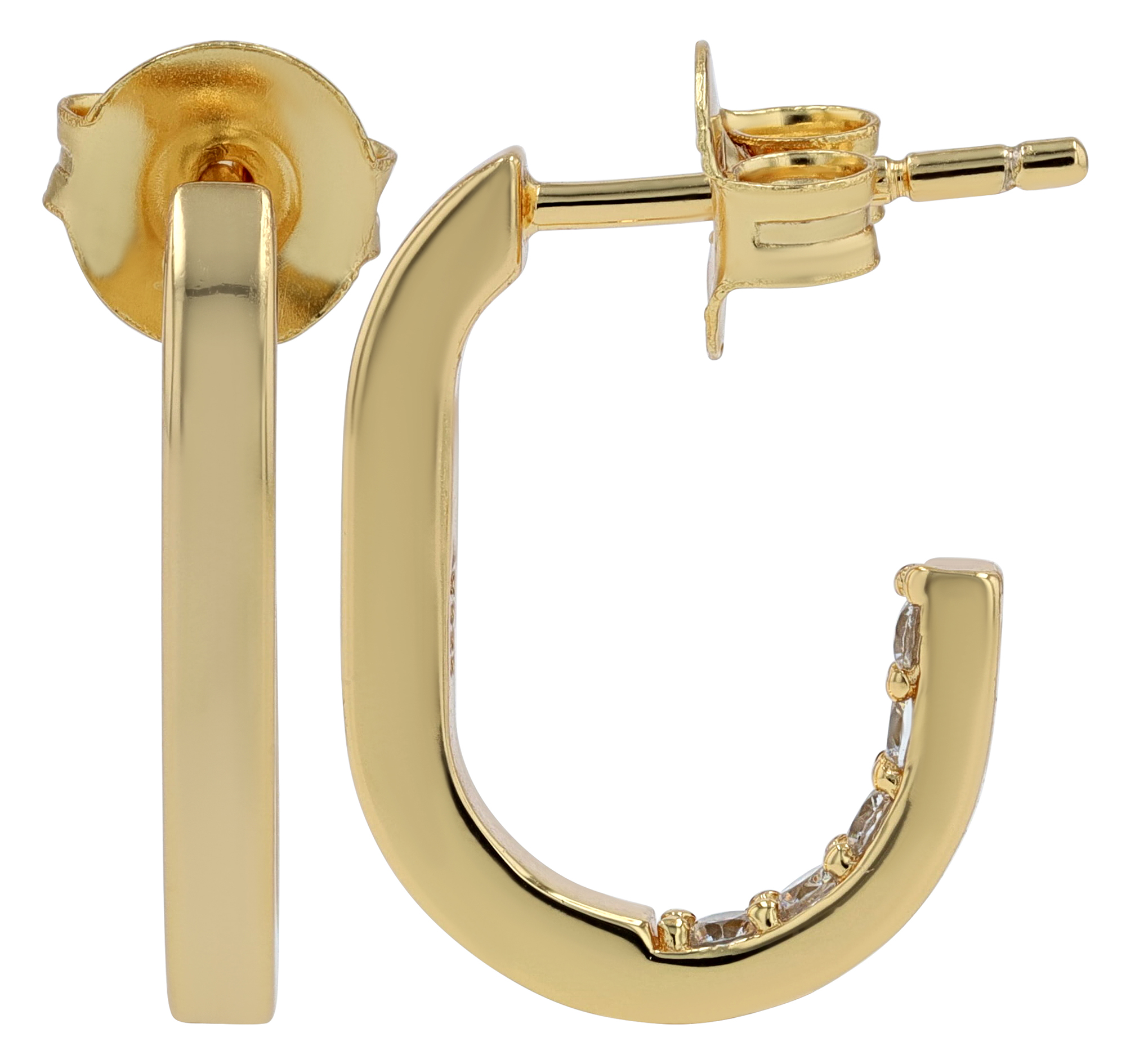 Sif Jakobs Jewellery 925/- Echt Silber Halbcreole "Capizzi Piccolo" Zirkonia, vergoldet