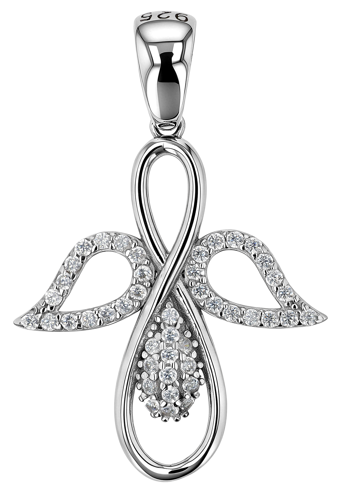 Schutzengel "Aurely" 925/- Echt Silber Anhänger - Engel, rhodiniert