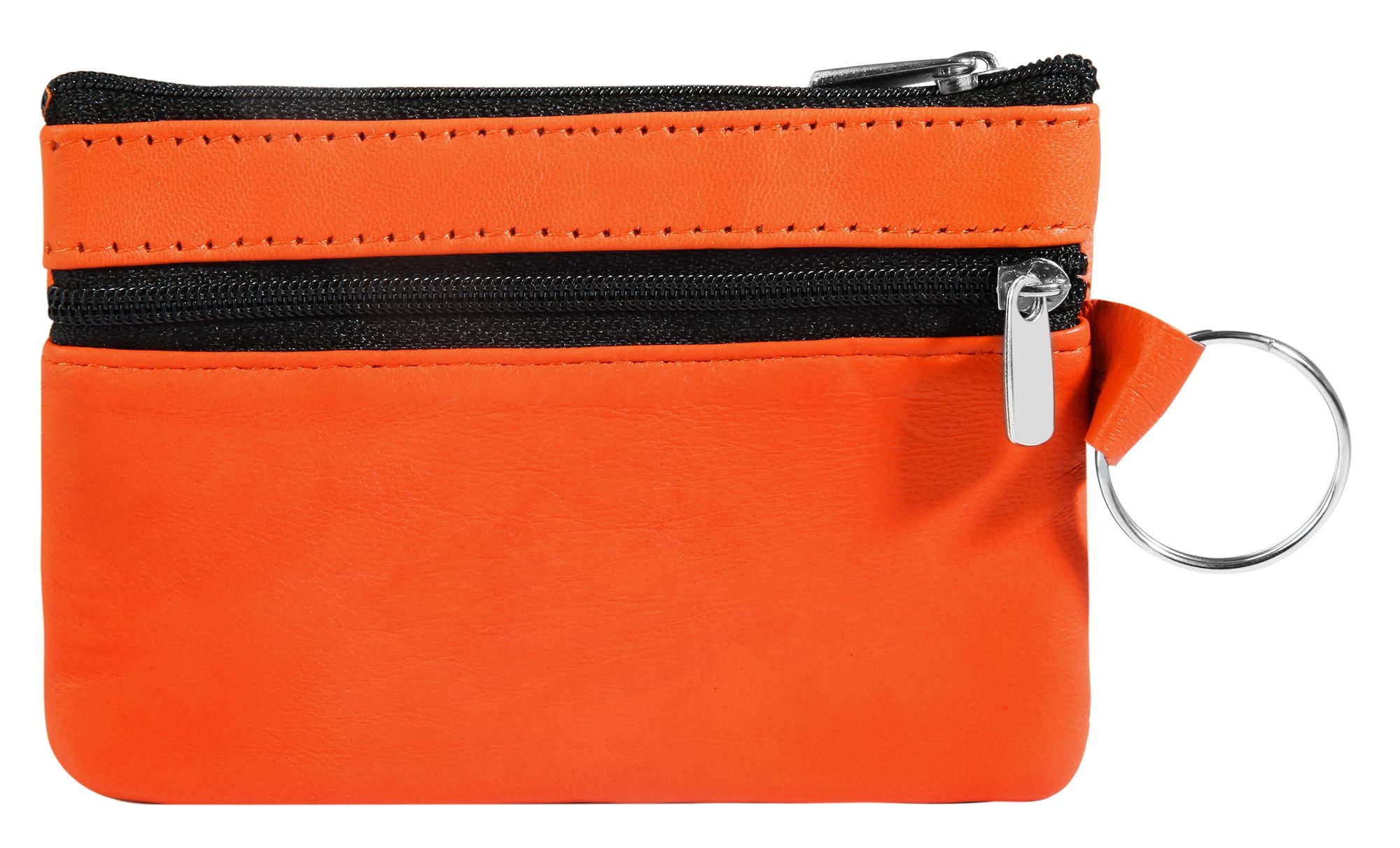 Echtleder Schlüsselbeutel, orange