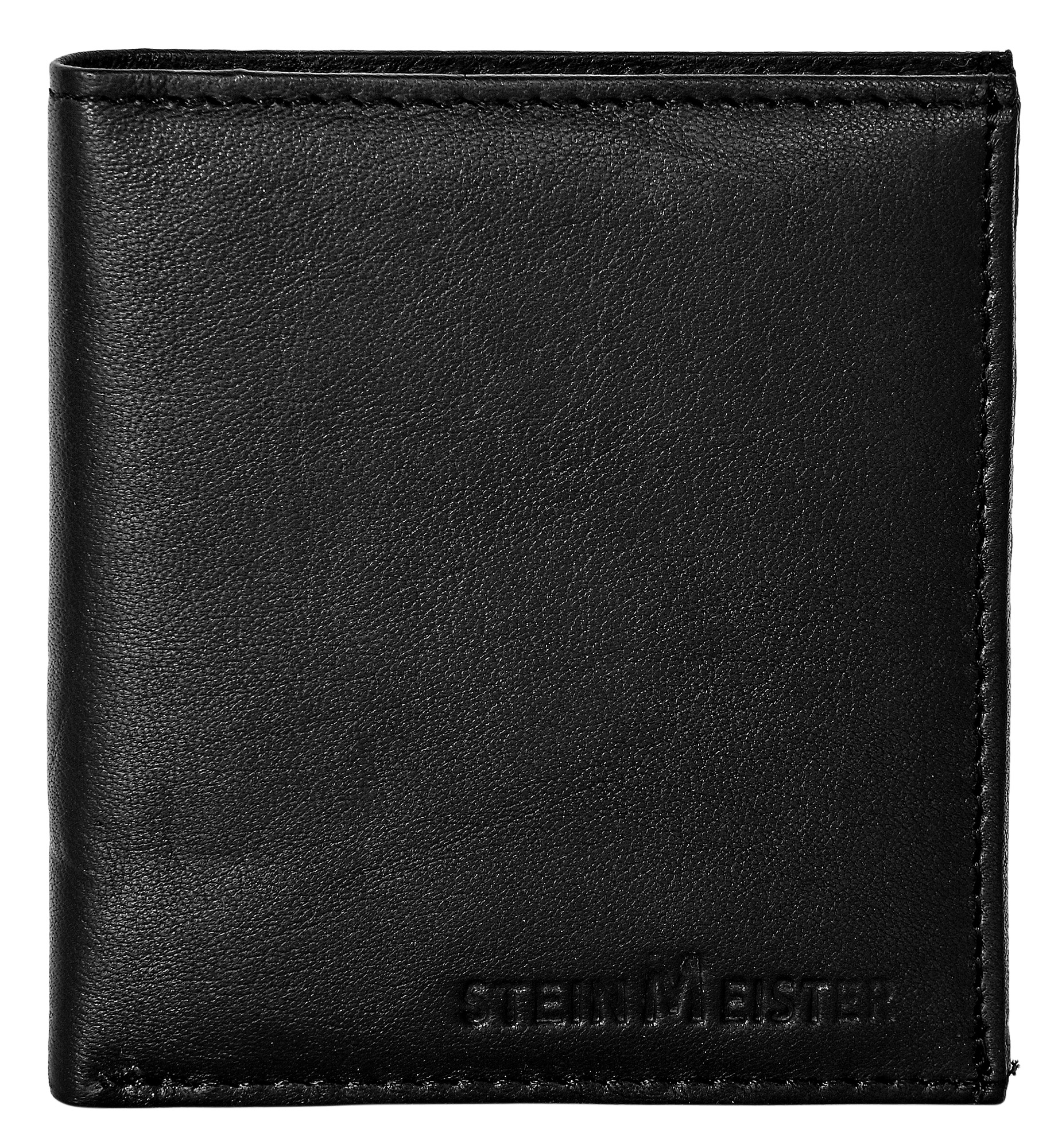 Steinmeister Echtleder Geldschein- und Kartenetui, RFID, Hochformat, schwarz