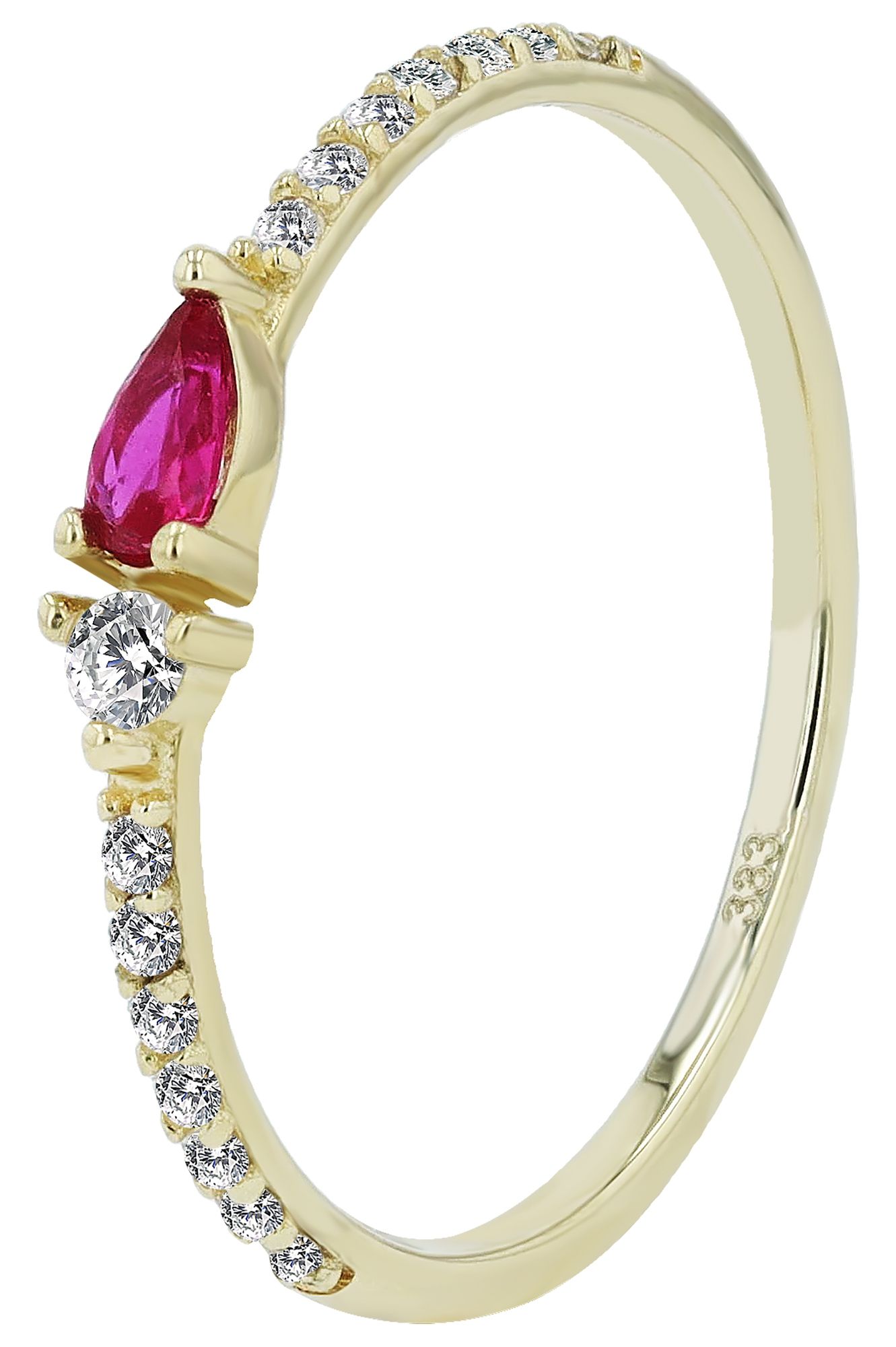 333/- Gold Ring "Eleanor" mit Zirkonia, 8 Karat, Gelbgold, Gr. 56
