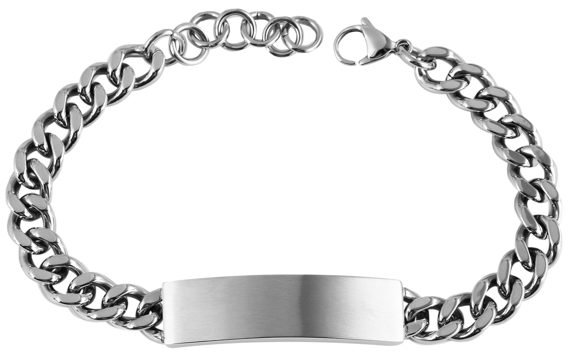 Akzent Panzerketten-Identarmband aus Edelstahl, silberfarbig