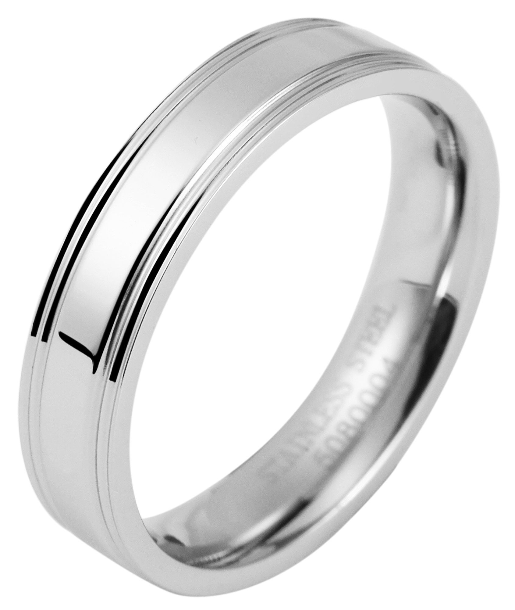 Akzent Herren-Partnerring aus Edelstahl Gr.58