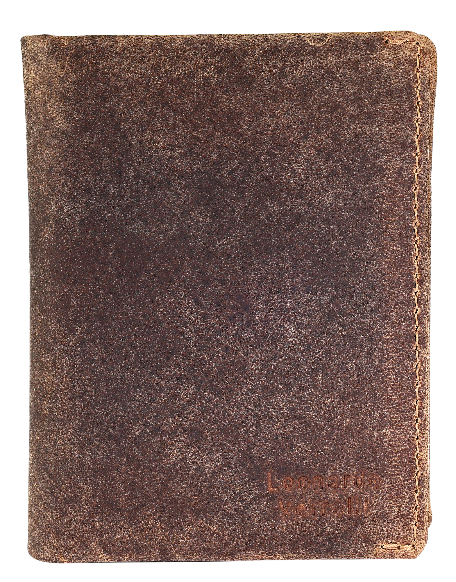 Leonardo Verrelli, Herren Echtleder Geldbörse, vintage, RFID, hoch, braun