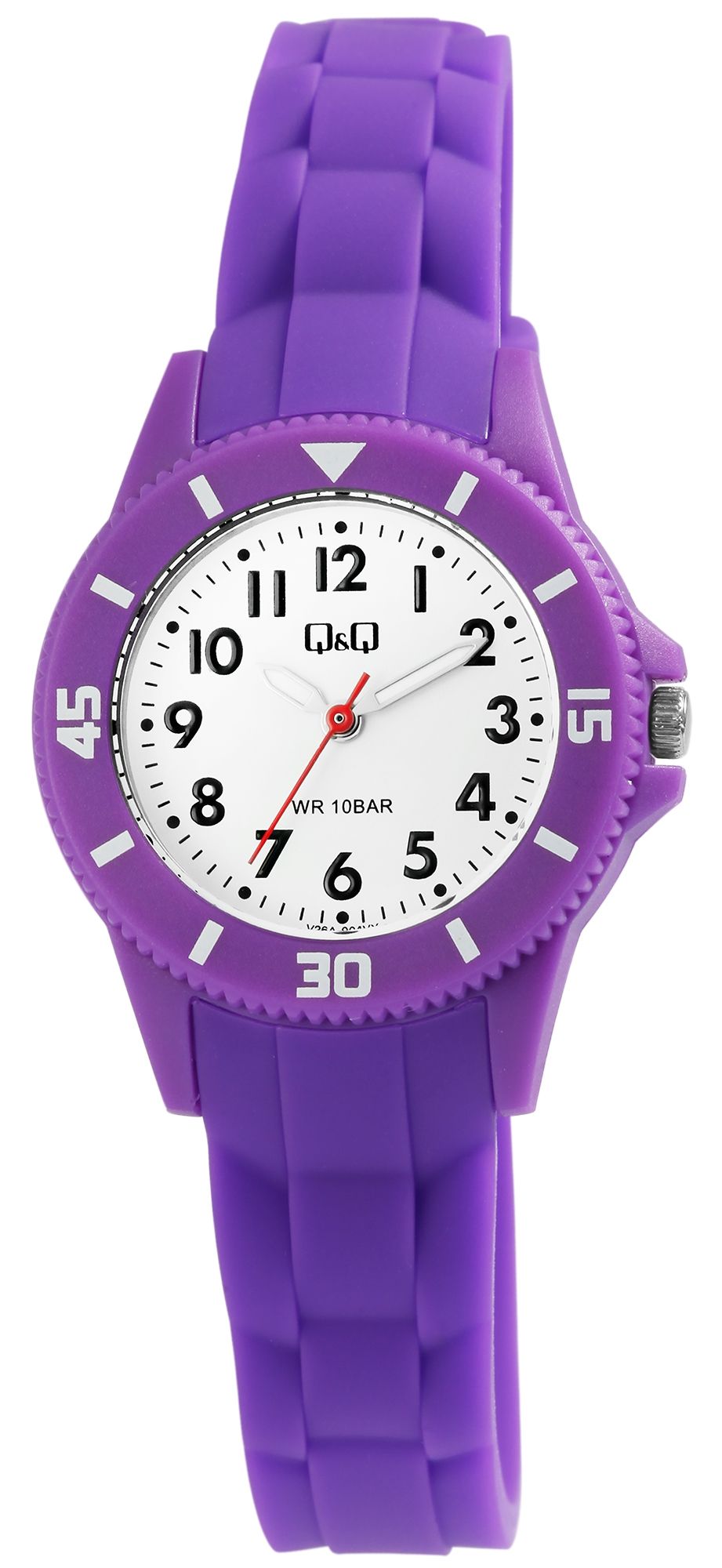 Q&Q Kinder-/Jugenduhr mit Silikonarmband, 10 ATM, lila