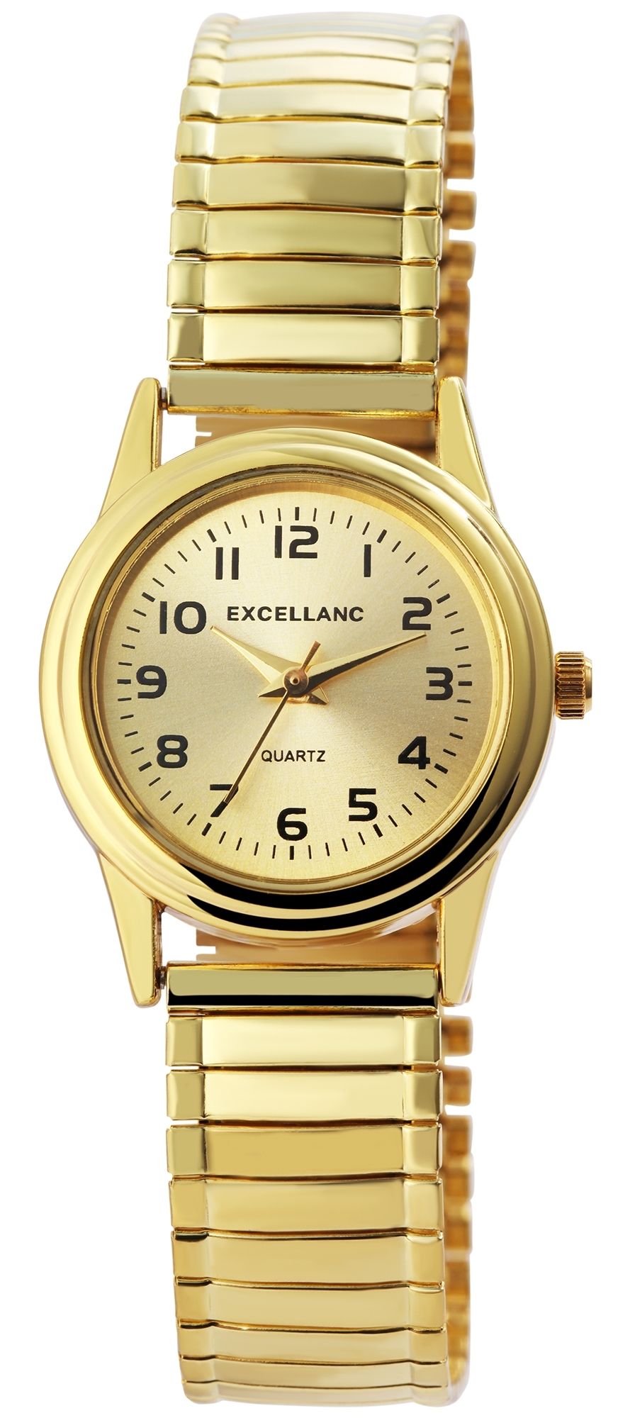 Excellanc Damenuhr mit Edelstahlzugarmband, goldfarben