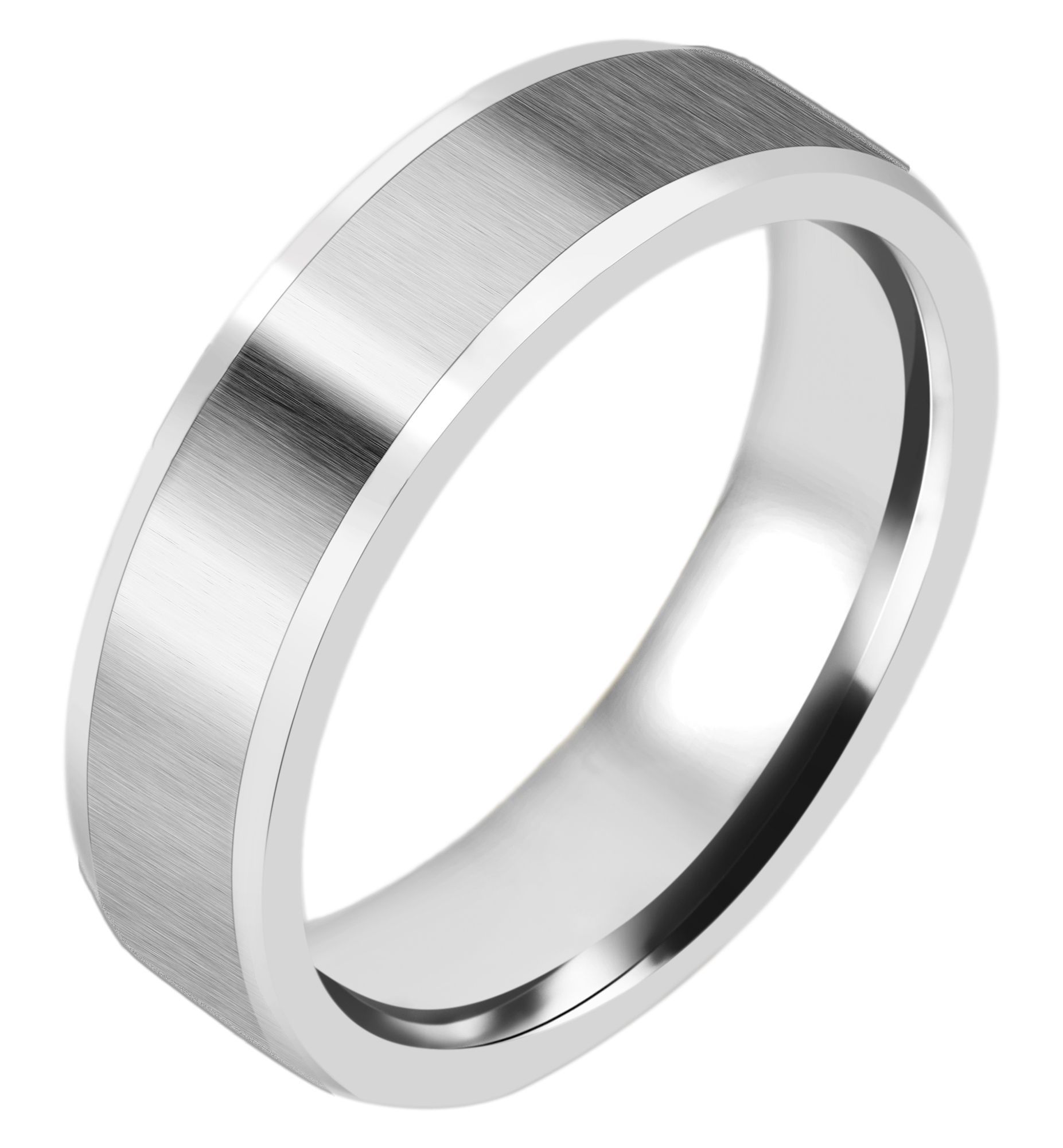 Akzent Herren-Partnerring, Edelstahl, Similibesatz, silberfarben, Gr. 58