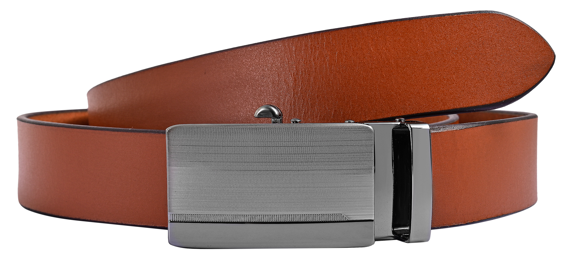Leonardo Verrelli Echtleder Automatik-Gürtel, max. 100 cm/ 35 mm, braun (tan) - kürzbar