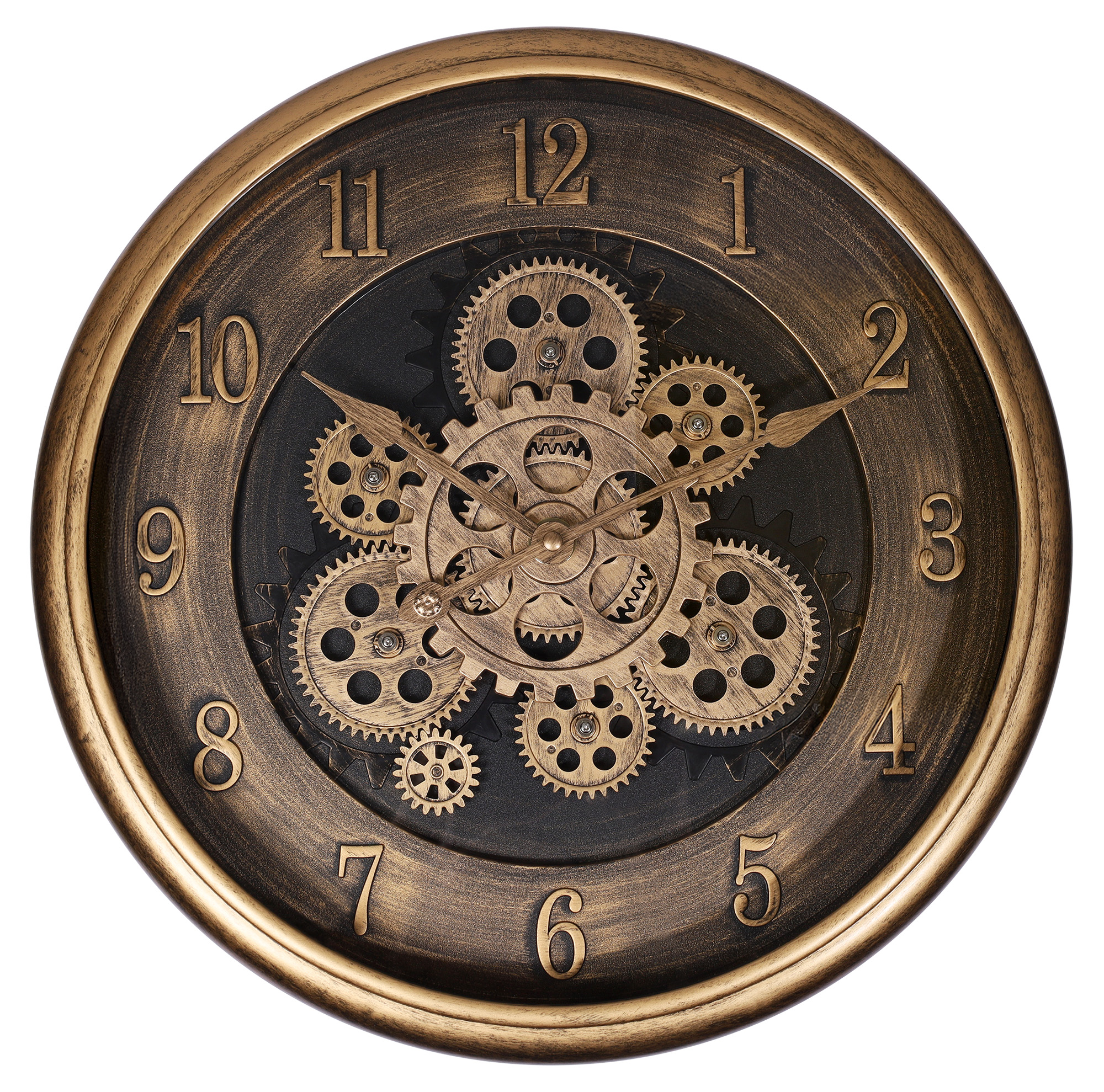 Skelett-Wanduhr im Industrial-Vintage-Look, Ø 40 cm, rosegoldfarben