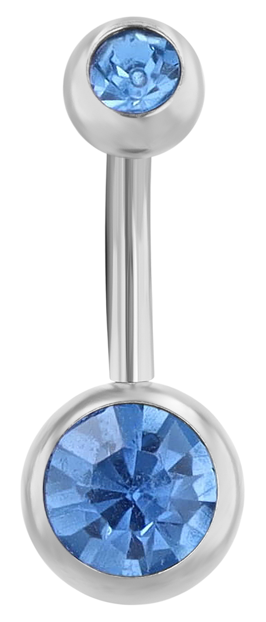 "Sariye" Edelstahl-Bronze Bauchnabelpiercing, VE6, 10 mm/ Stärke 1,8 mm, hellblau