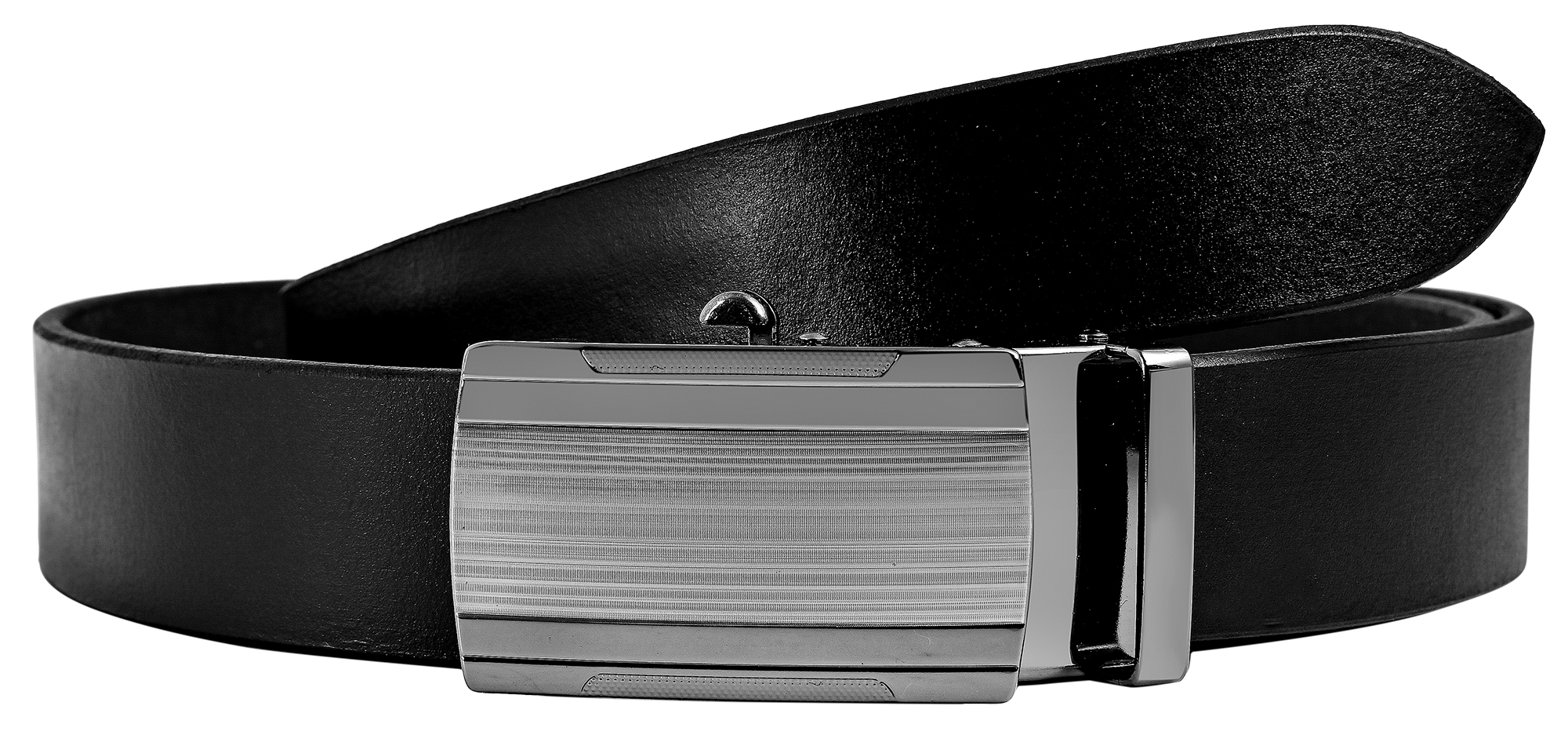Leonardo Verrelli Echtleder Automatik-Gürtel, max. 110 cm/ 35 mm, schwarz - kürzbar