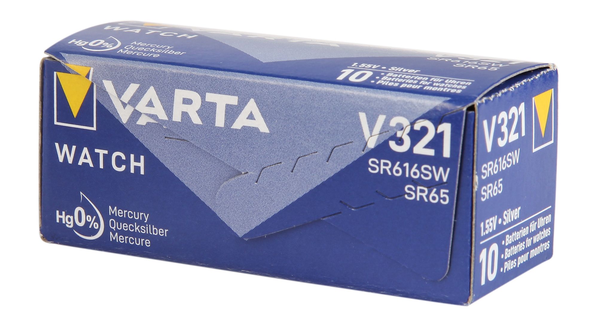 Varta Batterie V321/540 (SR616SW) Silberoxid Knopfzellen 1,55 V - Verpackungseinheit 10 Stück
