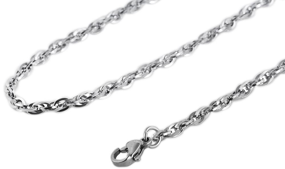 Akzent Edelstahl Damen Kordelkette, Länge: 50cm / Stärke: 2 mm