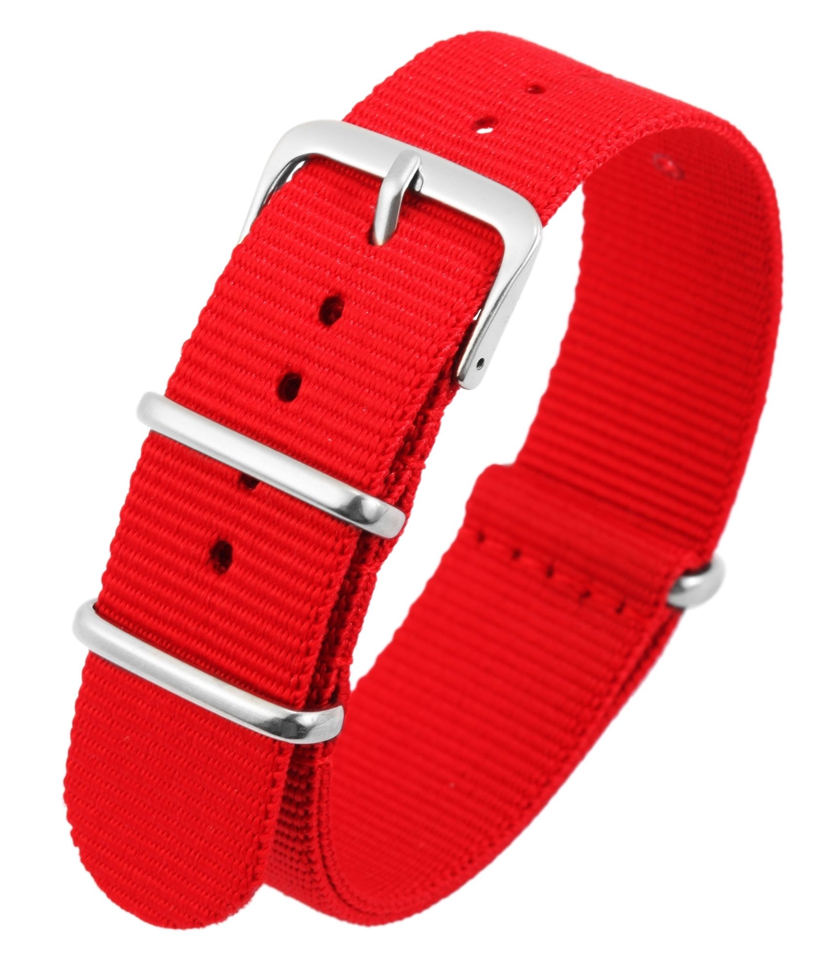 Nylon-Uhrenarmband, rot, Dornschließe, 22 mm