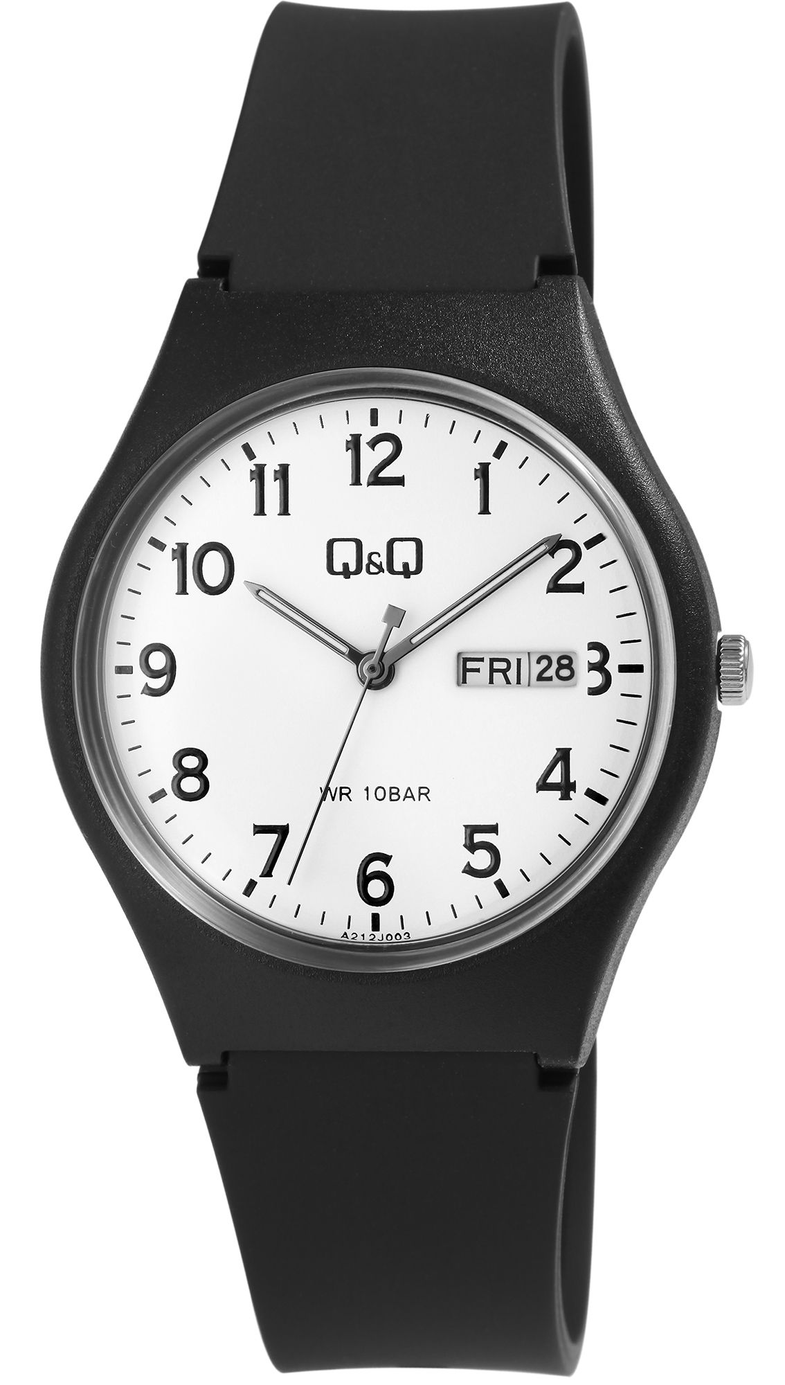 Q&Q Herren-/ Jugenduhr, Silikonarmband,, Ø 38 mm, schwarz