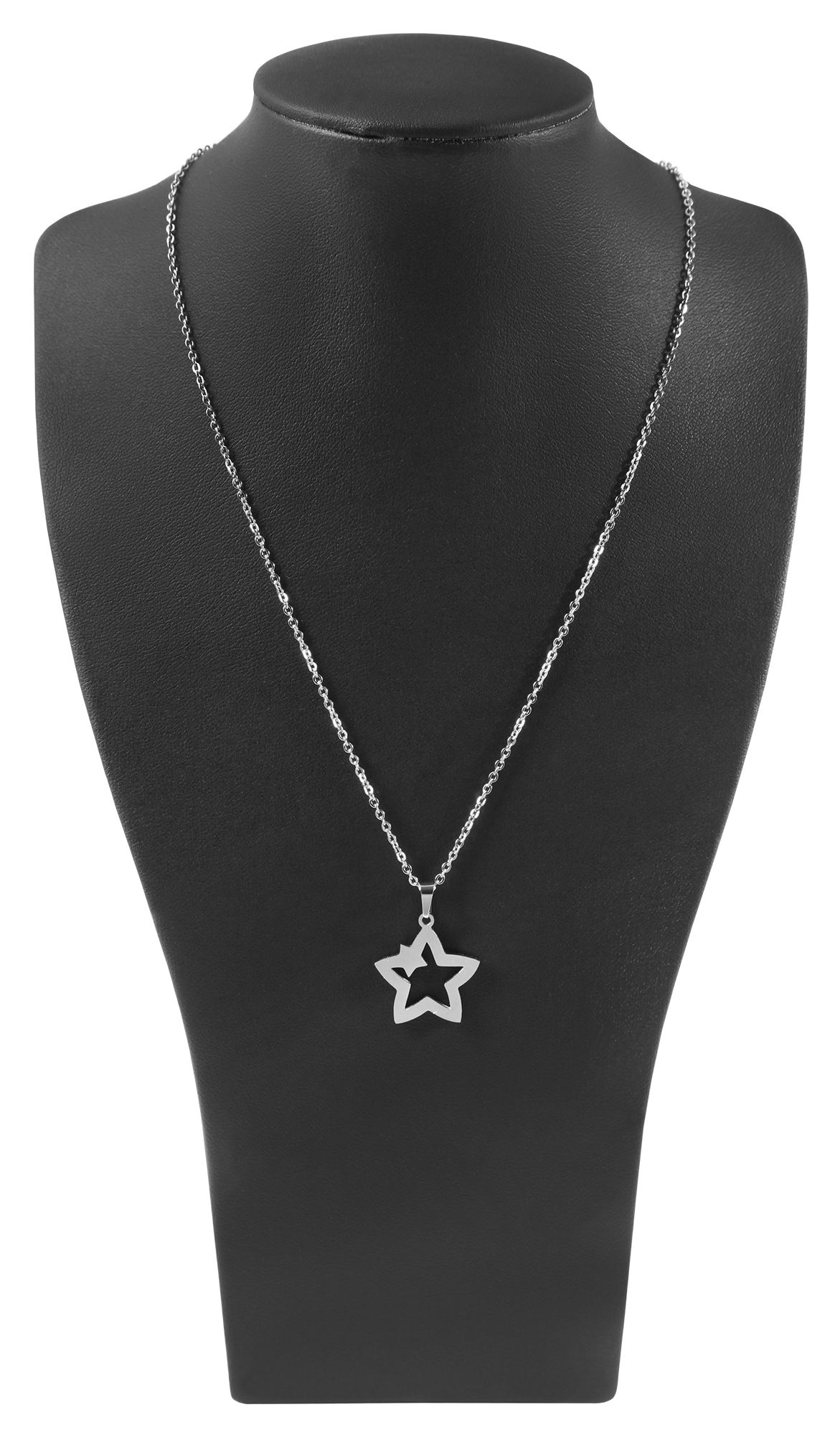 Büste, Ledermitation, schwarz, 25 cm x 15 cm x 9 cm