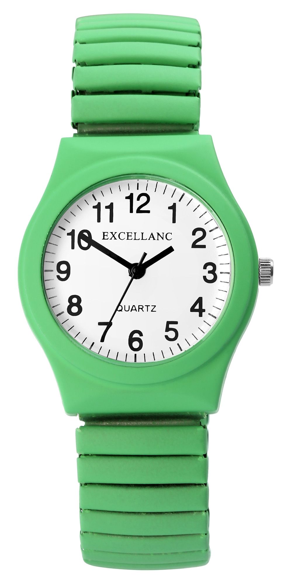 Excellanc Damenarmbanduhr mit Edelstahlzugband, neongrün