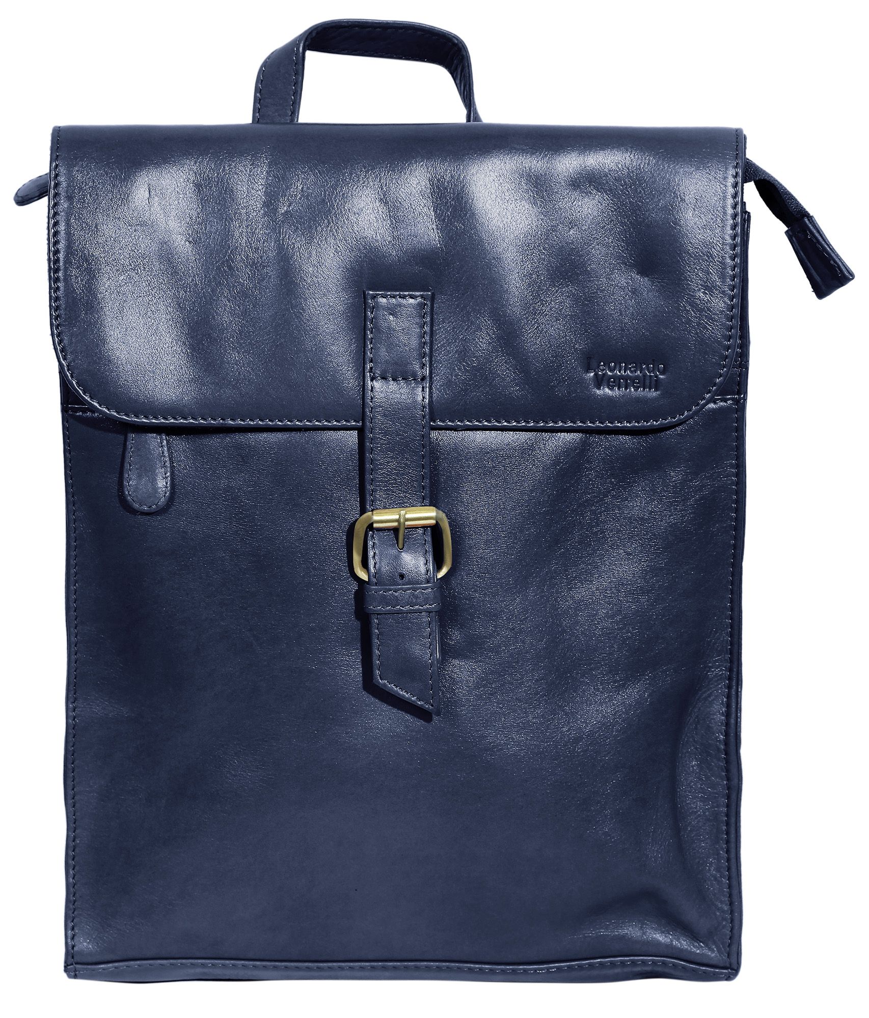 Leonardo Verrelli Echtleder Rucksack, dunkelblau