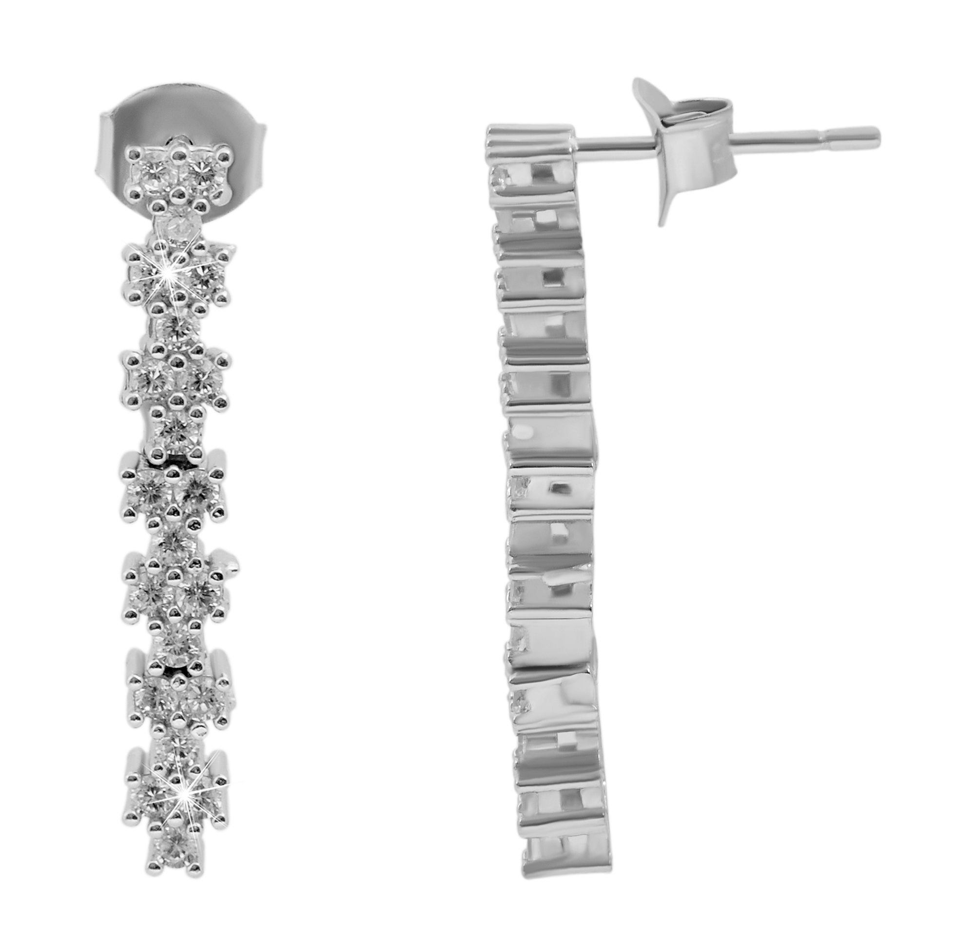 925/- Echt Silber Ohrringe, 925/rhodiniert