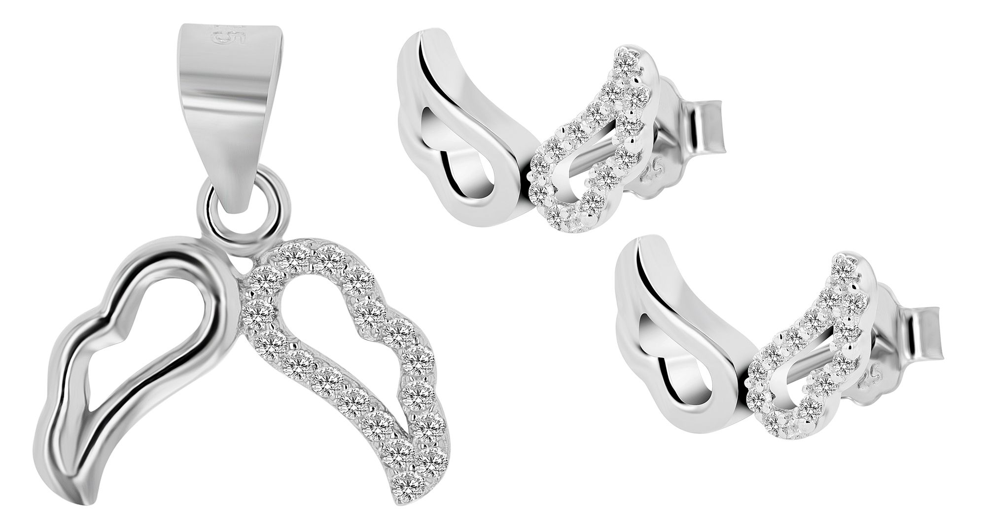 925/- Echt Silber Schmuckset "Leocadia" mit Ohrringen und Anhänger