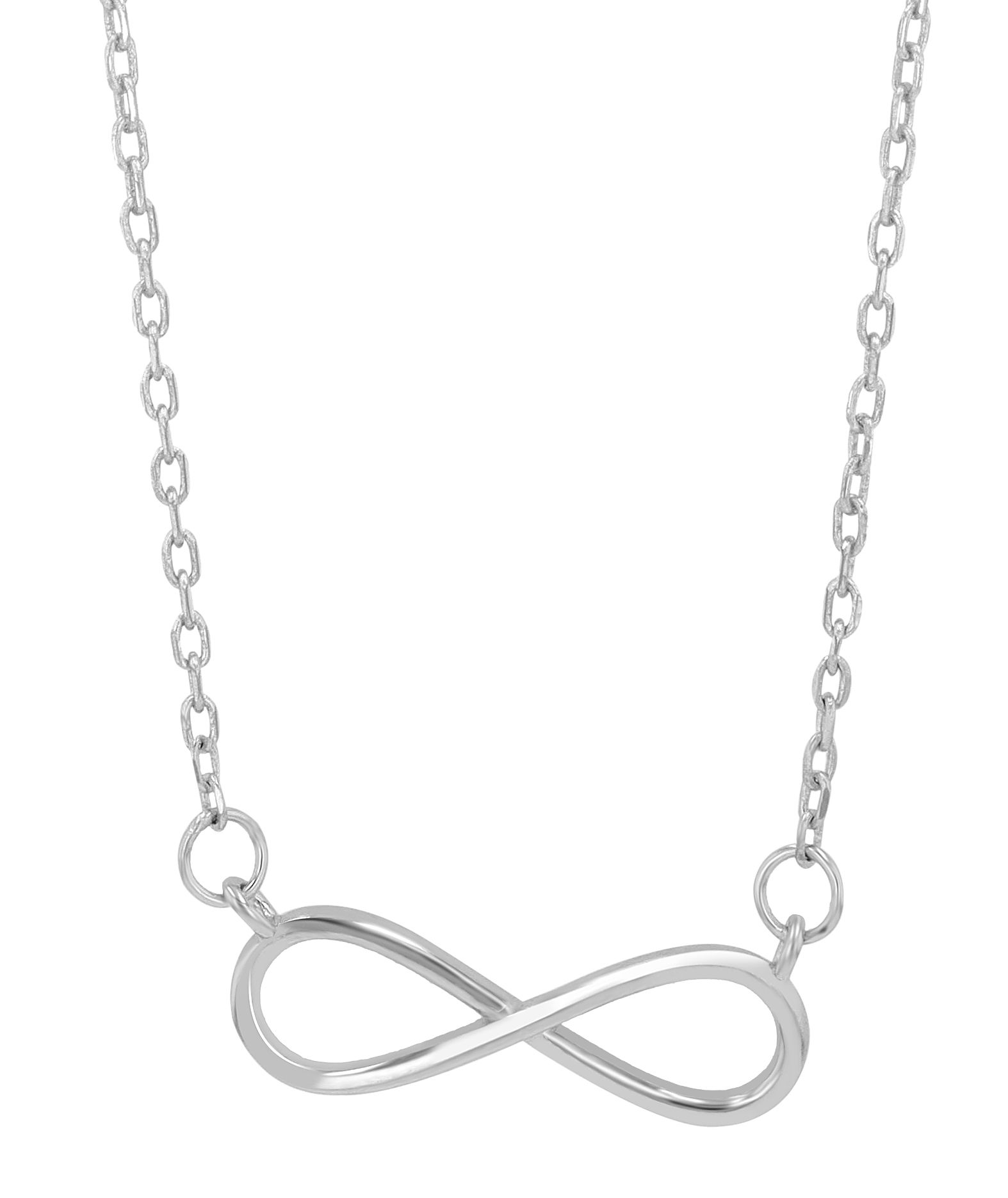 925/- Echt Silber Infinity-Halskette "Ysabel", rhodiniert, 42+5 cm