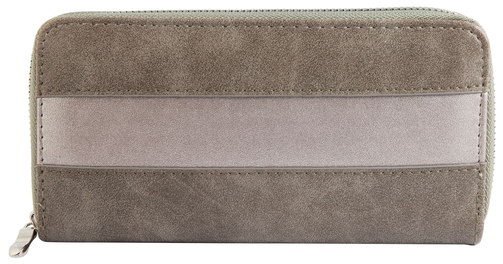 Cham Cham Damen Geldbörse aus Ledermitat in silberfarbig