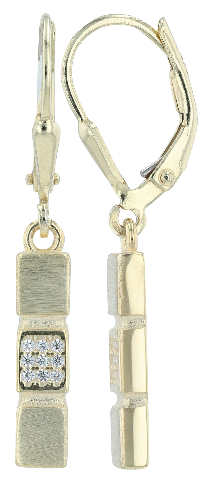 "Xamira" 925/- Echt Silber Ohrhänger, Zirkon, vergoldet