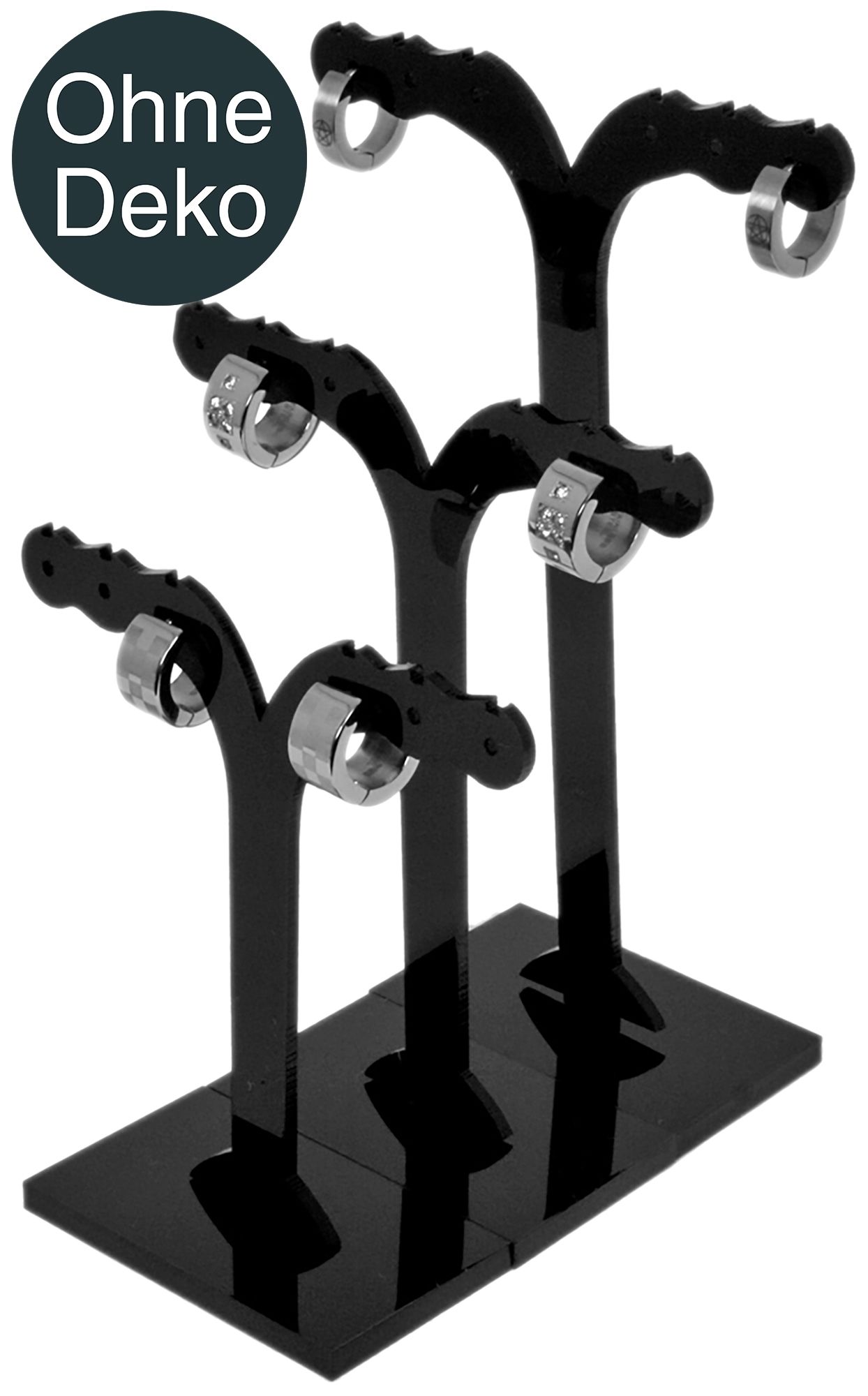Ohrring-Aufsteller, schwarz, 3er Set, (ohne Deko)