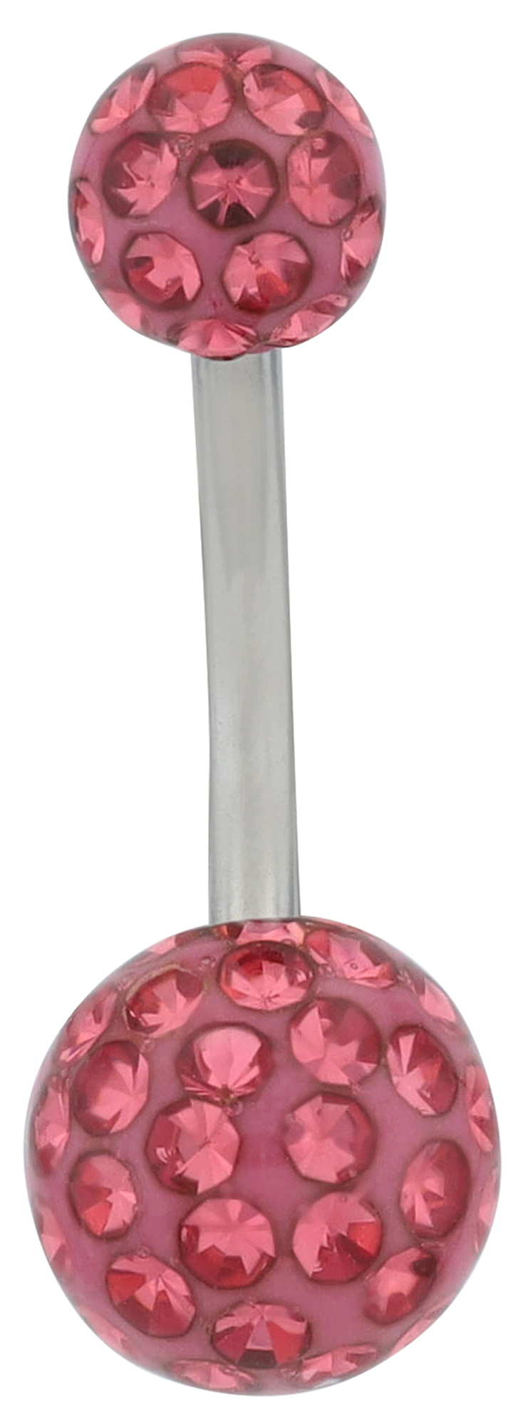 "Alexi" Edelstahl-Bronze Bauchnabelpiercing, Länge 10 mm/Stärke 1,8 mm, Pink