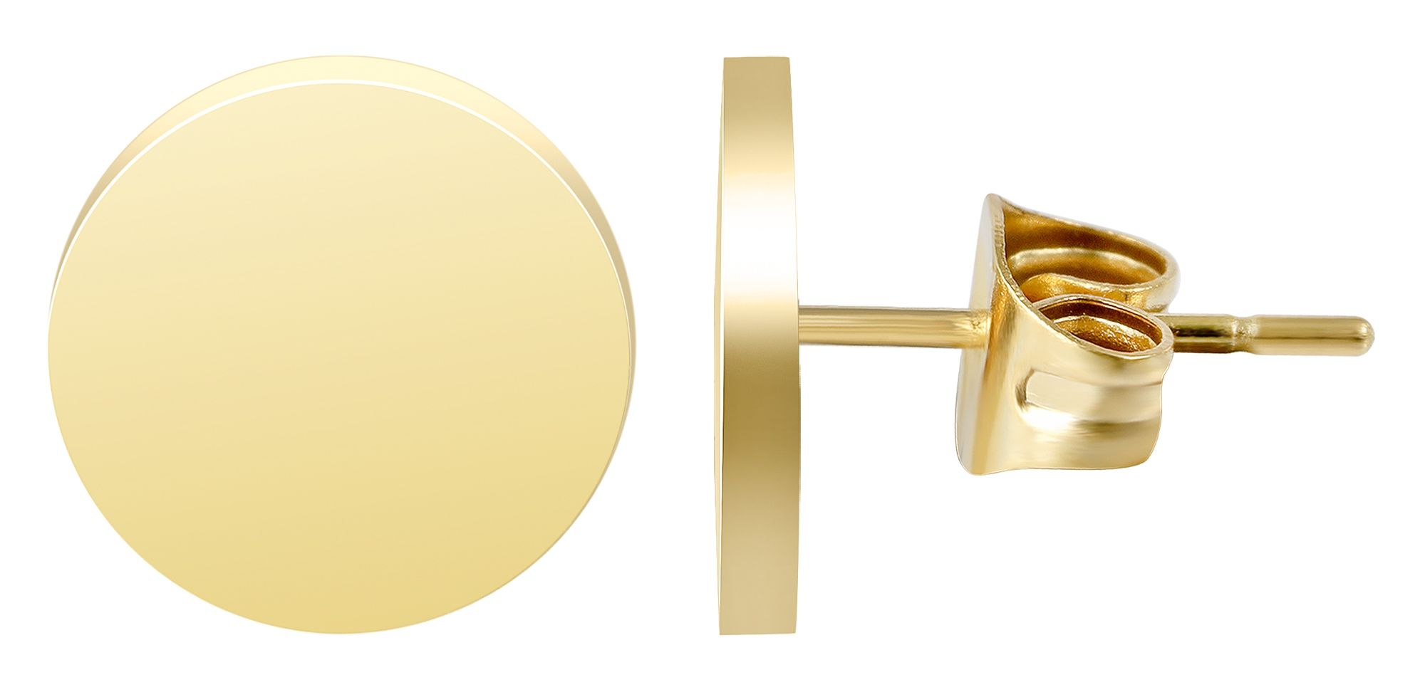 Akzent Edelstahl Ohrstecker, rund, Ionenplattiert, goldfarben