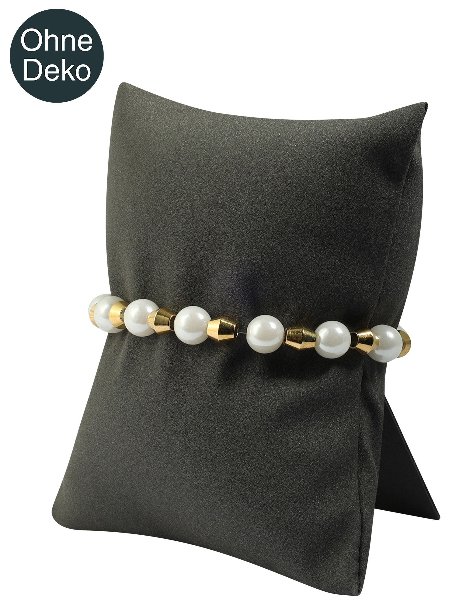 Dekokissen für Armbänder/Uhren, Polyester, Metall, anthrazit