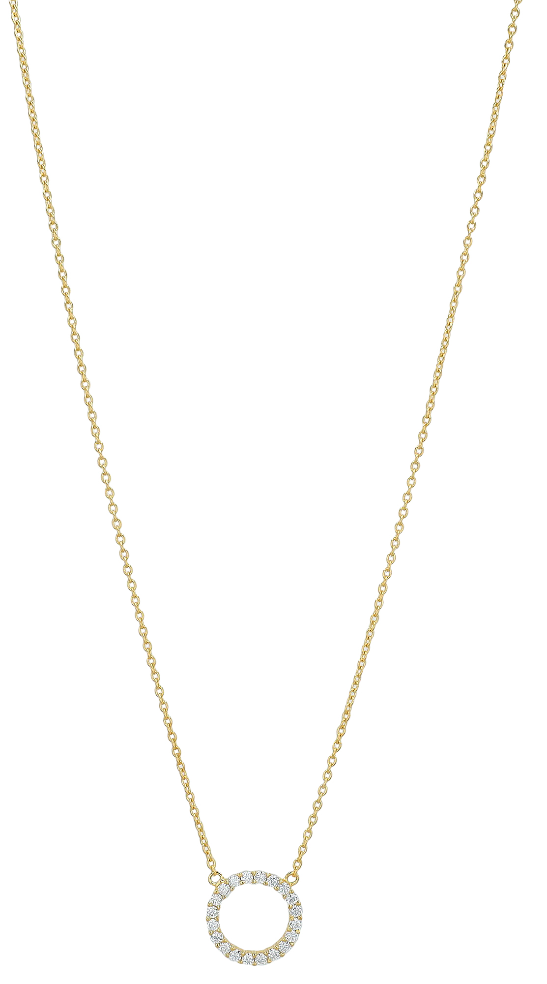 Sif Jakobs Jewellery 925/- Echt Silber Kette mit Anhänger "Biella Grande", Zirkonia, 40,5 + 3 cm, vergoldet