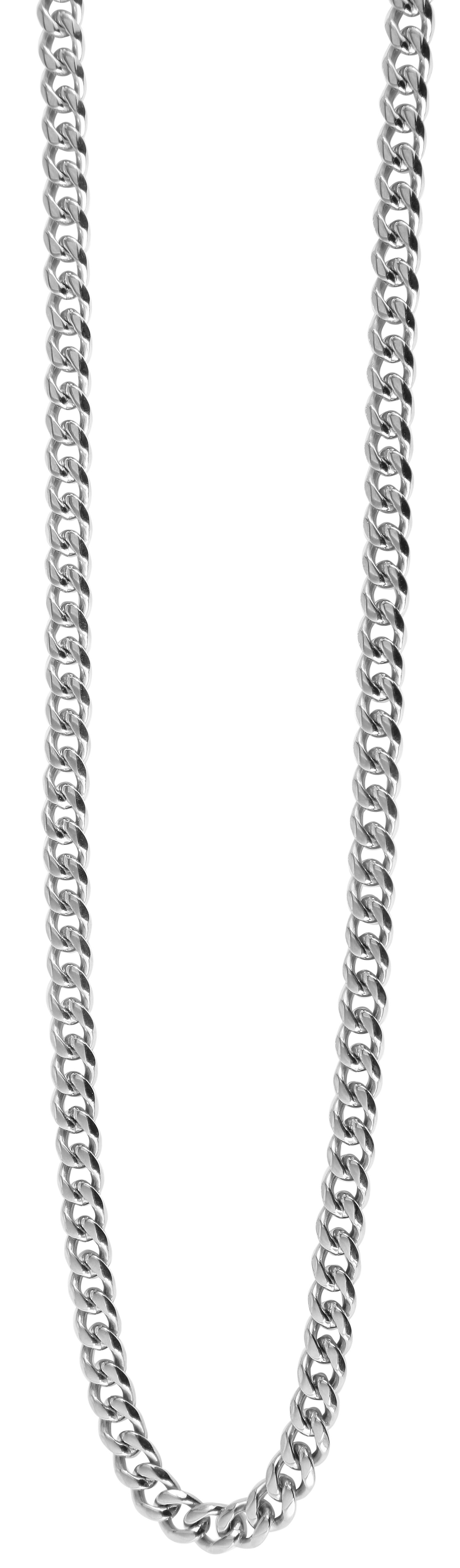 Akzent Edelstahlkette, Panzerkette, silberfarbig, 60 cm