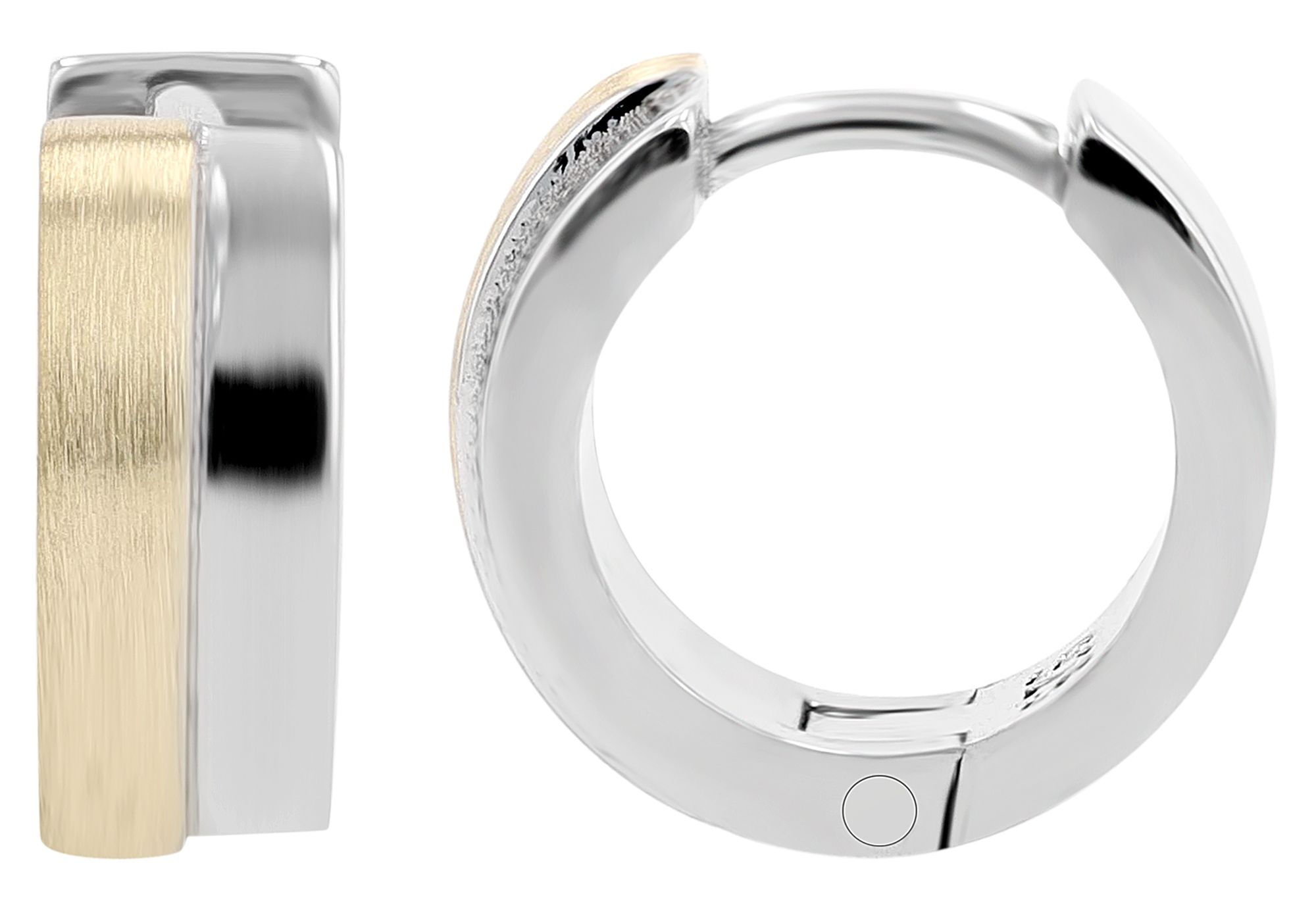 925/- Echt Silber Klapp-Creolen "Clavel", rhodiniert, bicolor